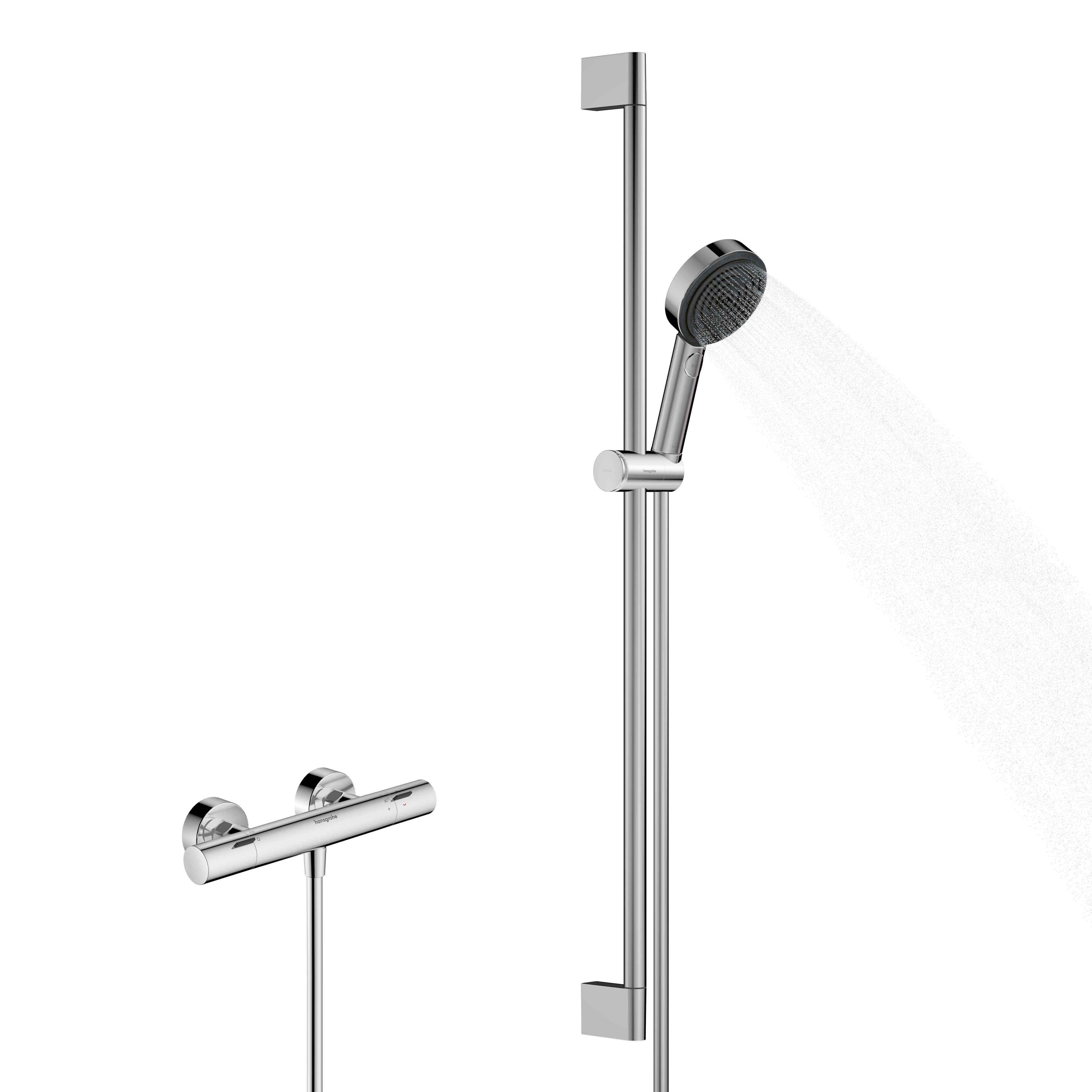 Hansgrohe Pulsify Select S Douchesysteem 105 3jet Relaxation EcoSmart met Ecostat Fine en glijstang 90 cm, chroom