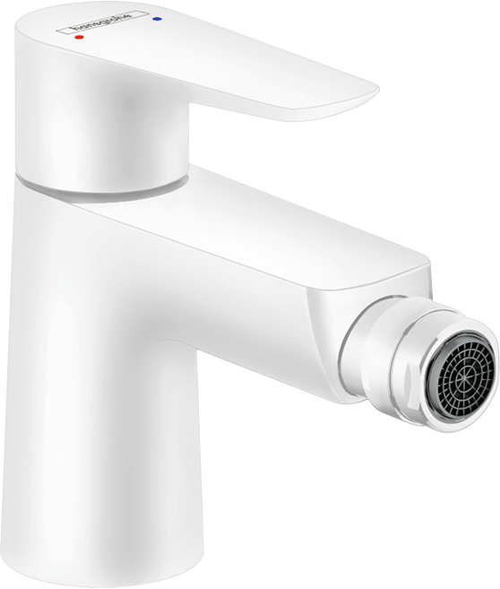 Hansgrohe Talis E ééngreeps bidetmengkraan met PopUp trekwaste, mat wit