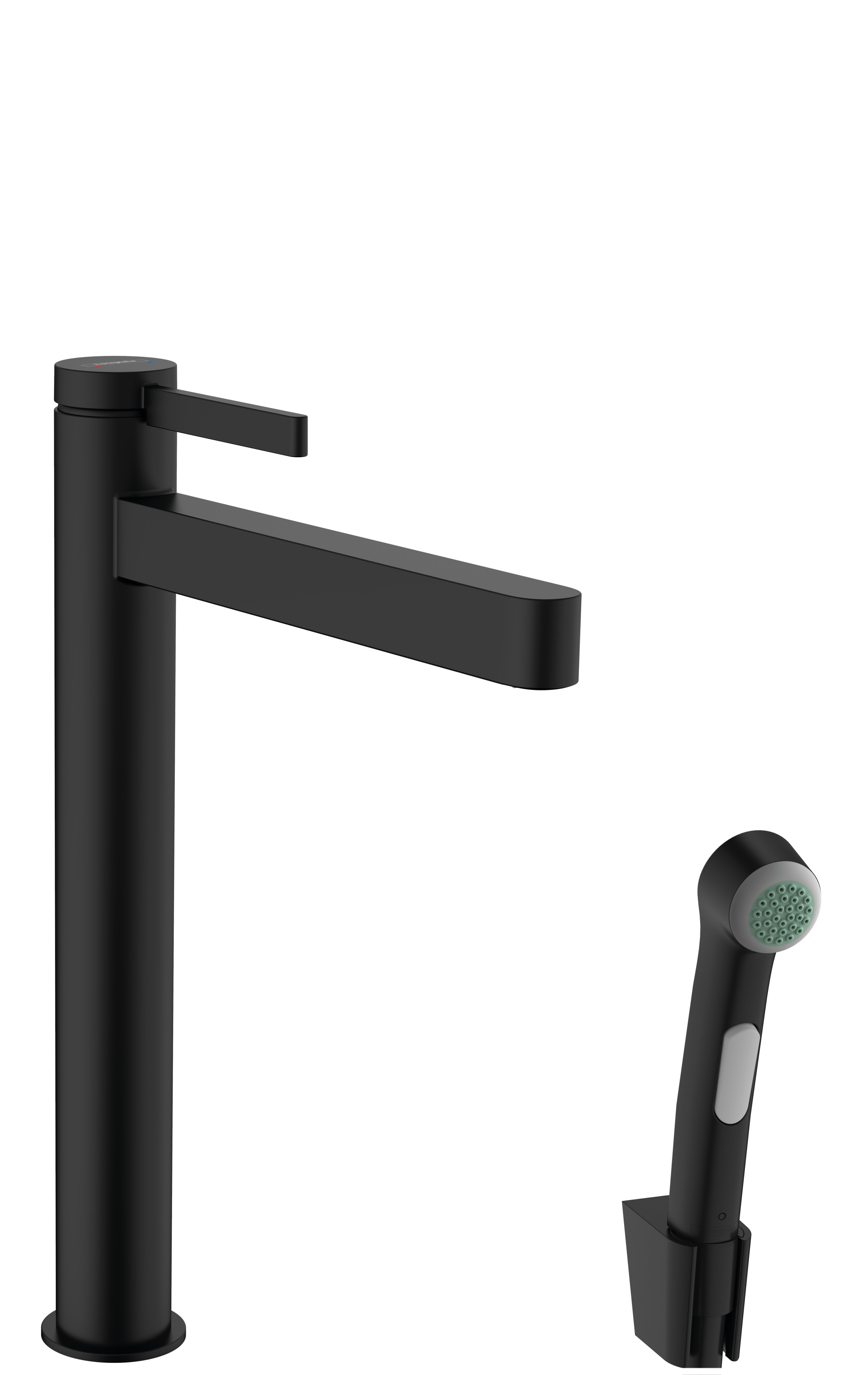 Hansgrohe Finoris ééngreeps wastafelmengkraan 260 met bidethanddouche en doucheslang 160 cm, mat zwart
