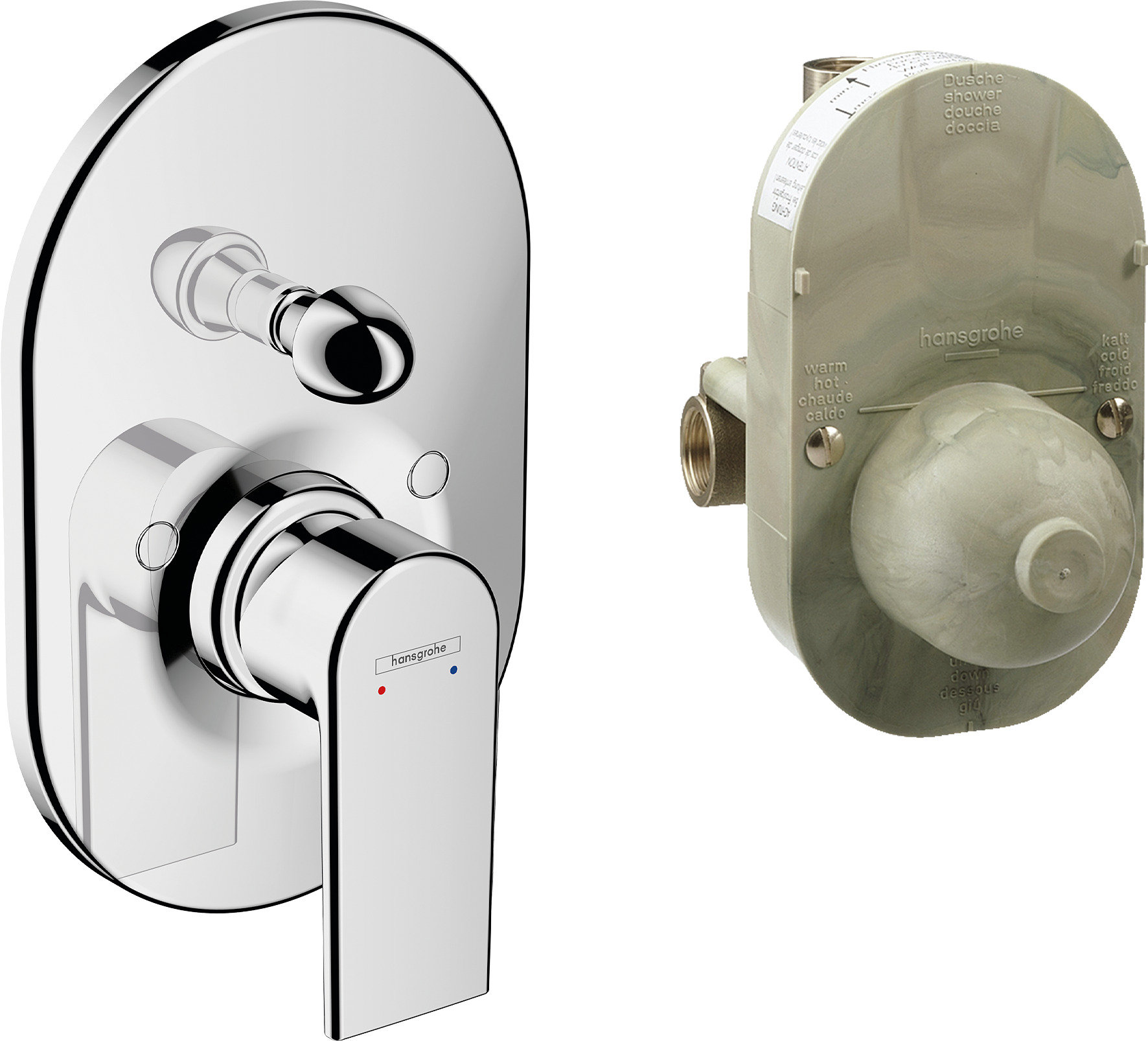 Hansgrohe Vernis Shape badthermostaat complete set inbouw, chroom