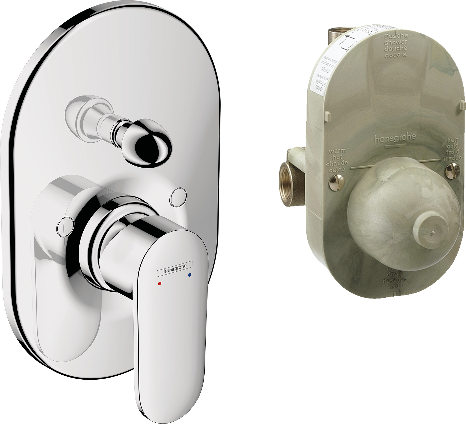 Hansgrohe Vernis Blend badthermostaat complete set inbouw, chroom