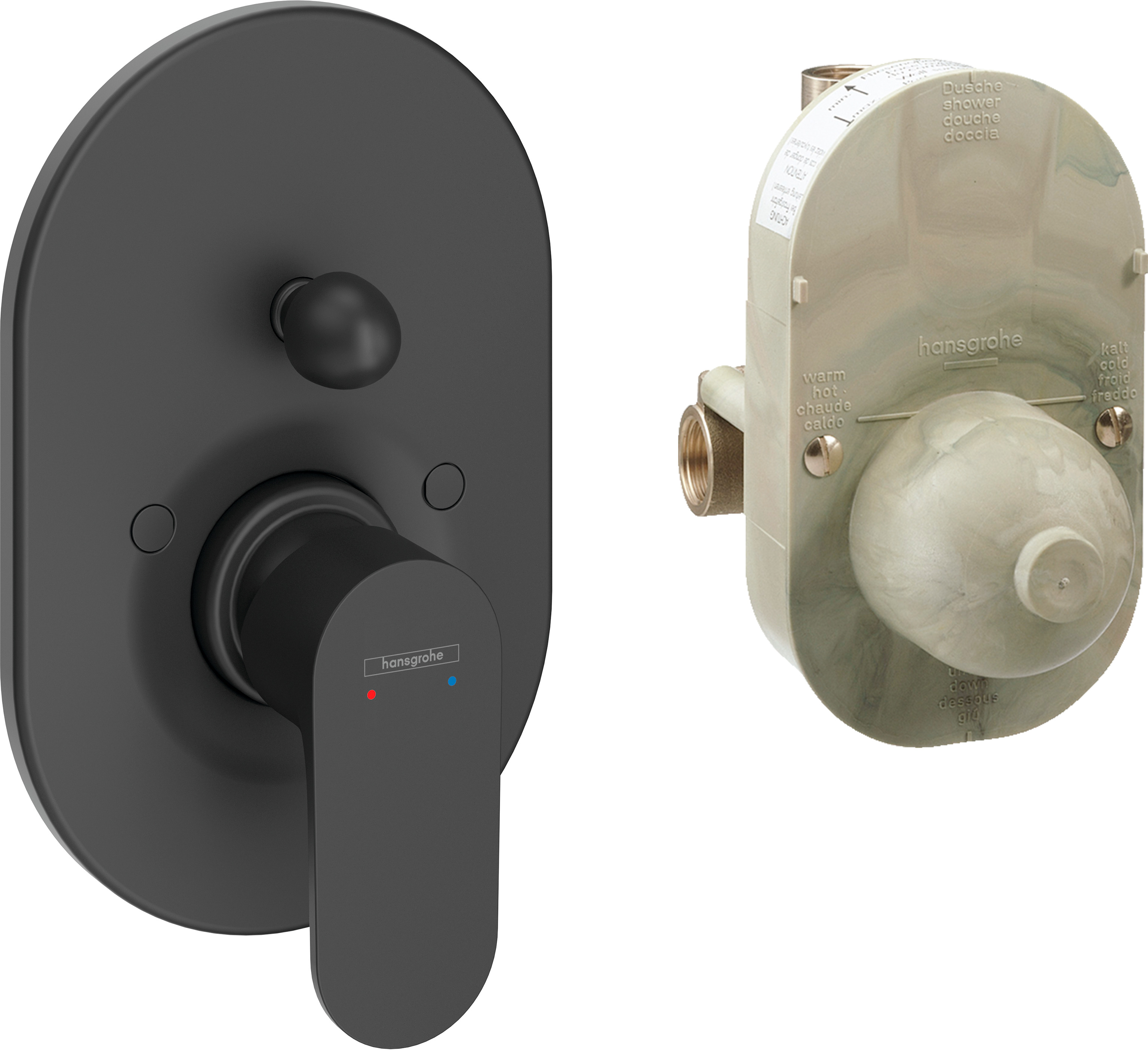 Hansgrohe Rebris S ééngreeps badmengkraan set inbouw, mat zwart
