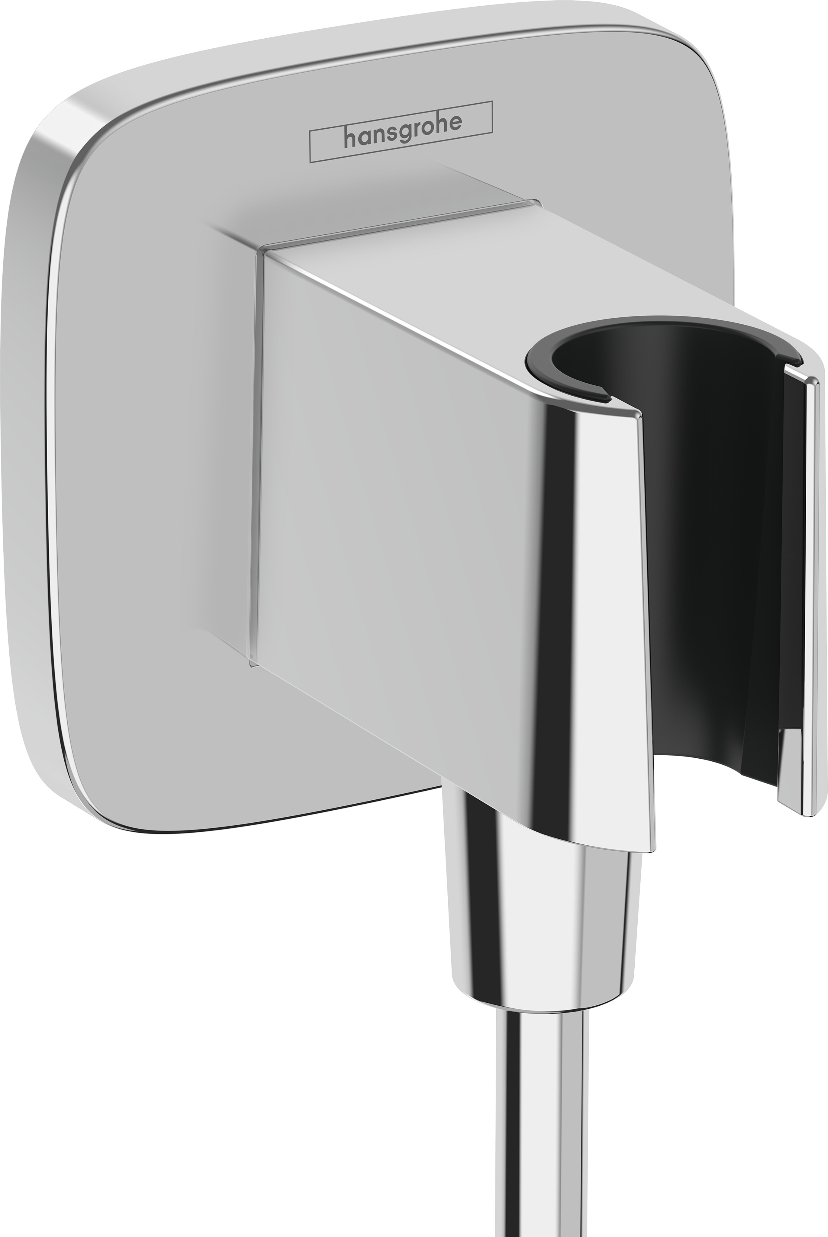 Hansgrohe FixFit Q muuraansluitbocht met handdouchehouder, chroom