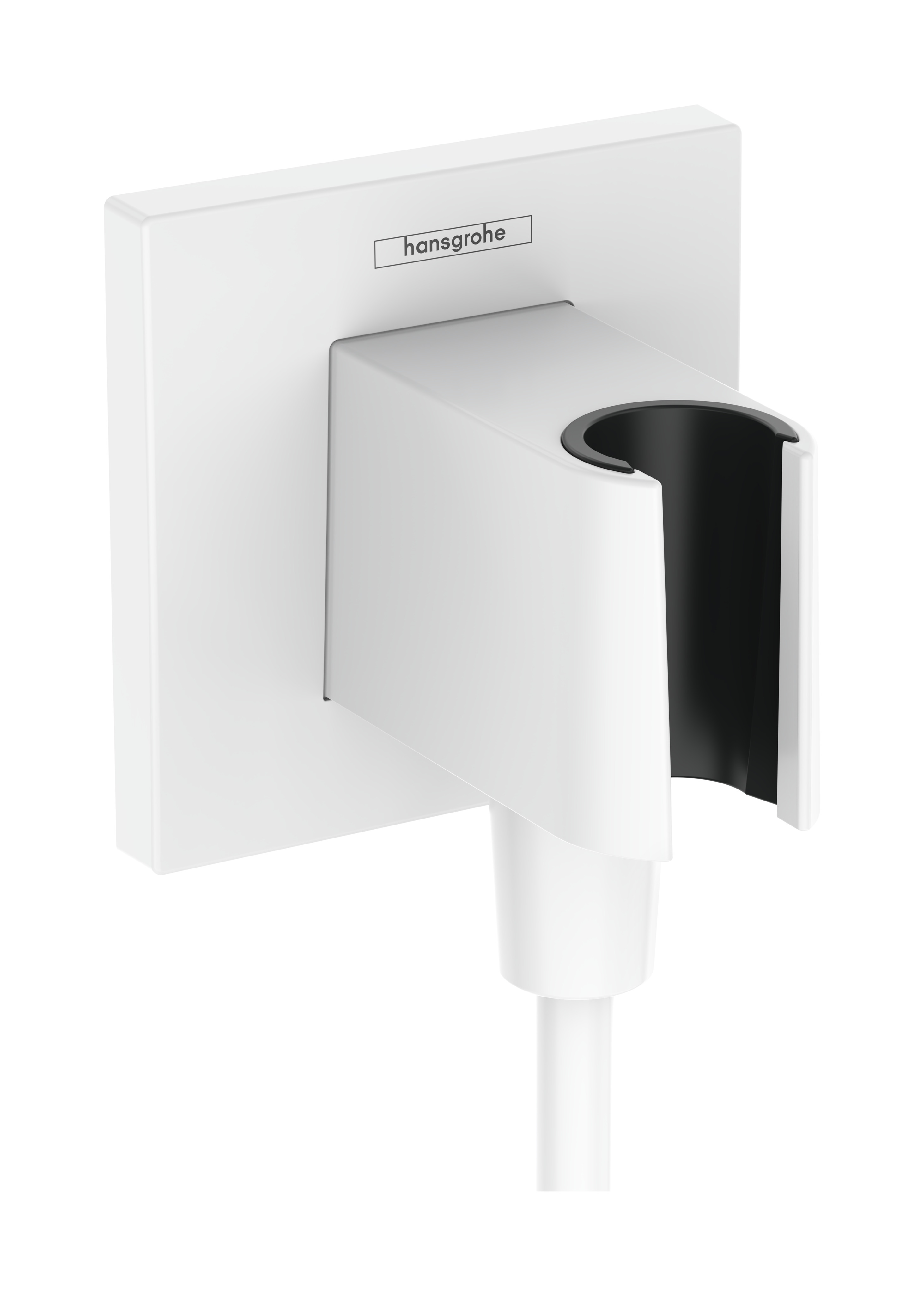 Hansgrohe FixFit E muuraansluitbocht met handdouchehouder, mat wit
