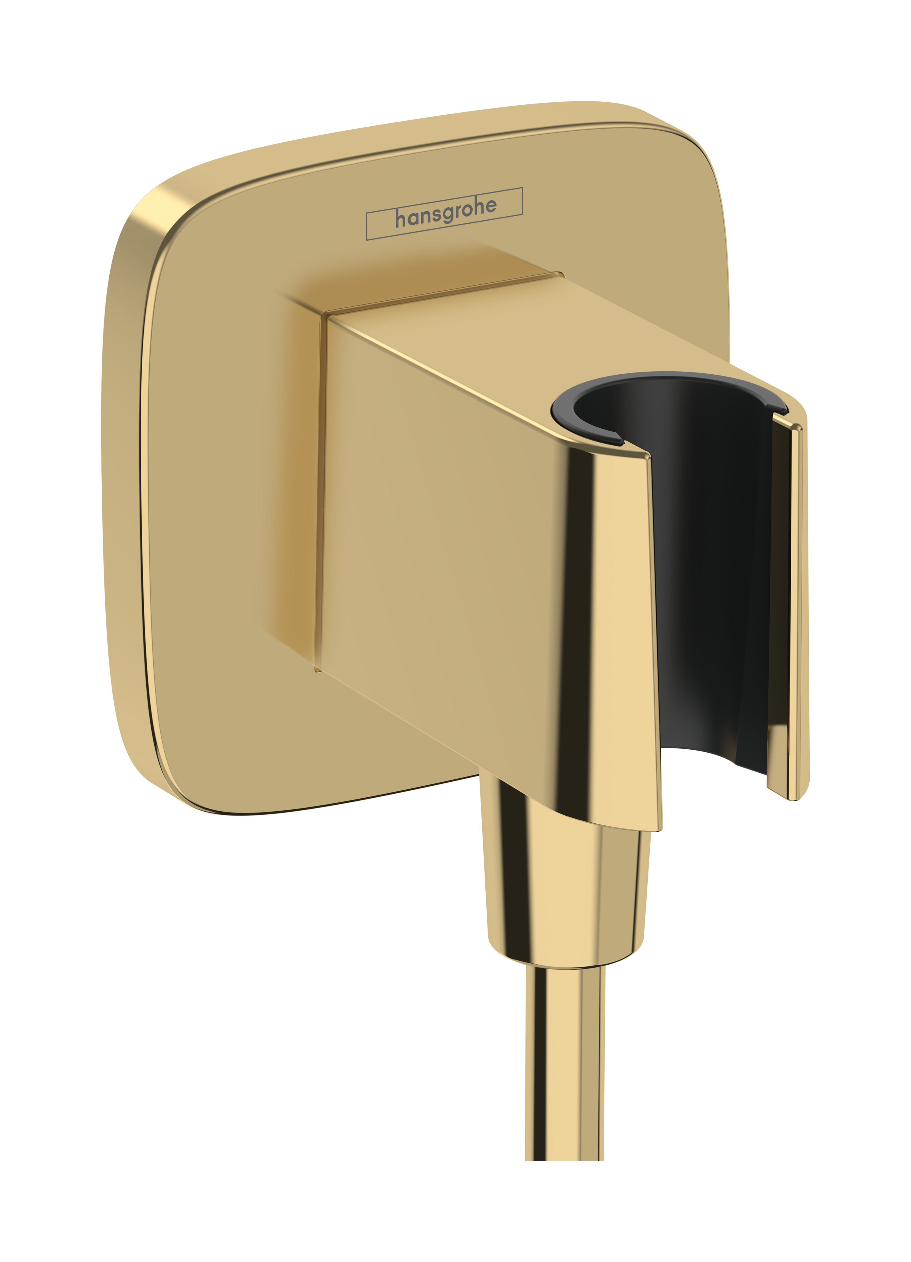 Hansgrohe FixFit Q muuraansluitbocht met handdouchehouder, Polished Gold Optic