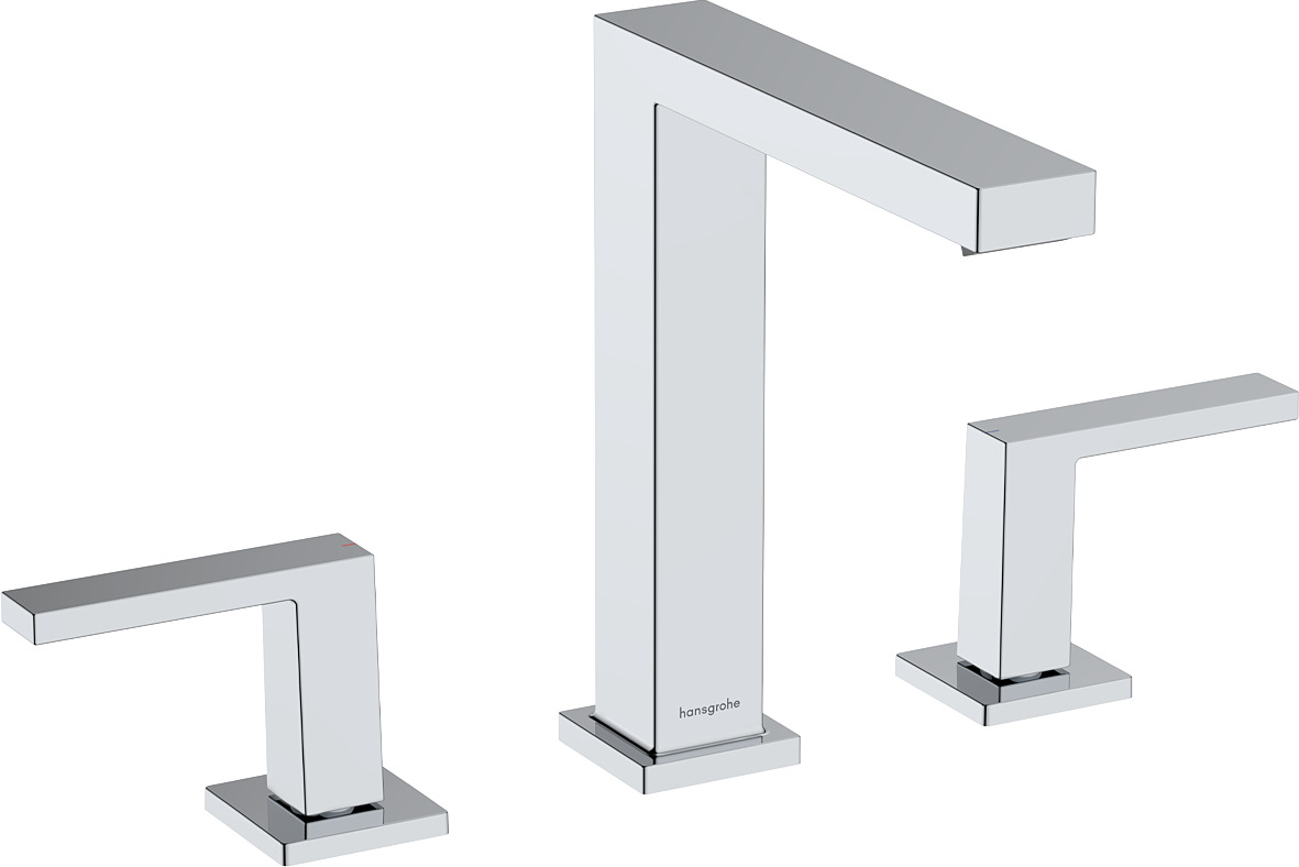 Hansgrohe Tecturis E 3-gats wastafelkraan 150 met afvoerplug, chroom