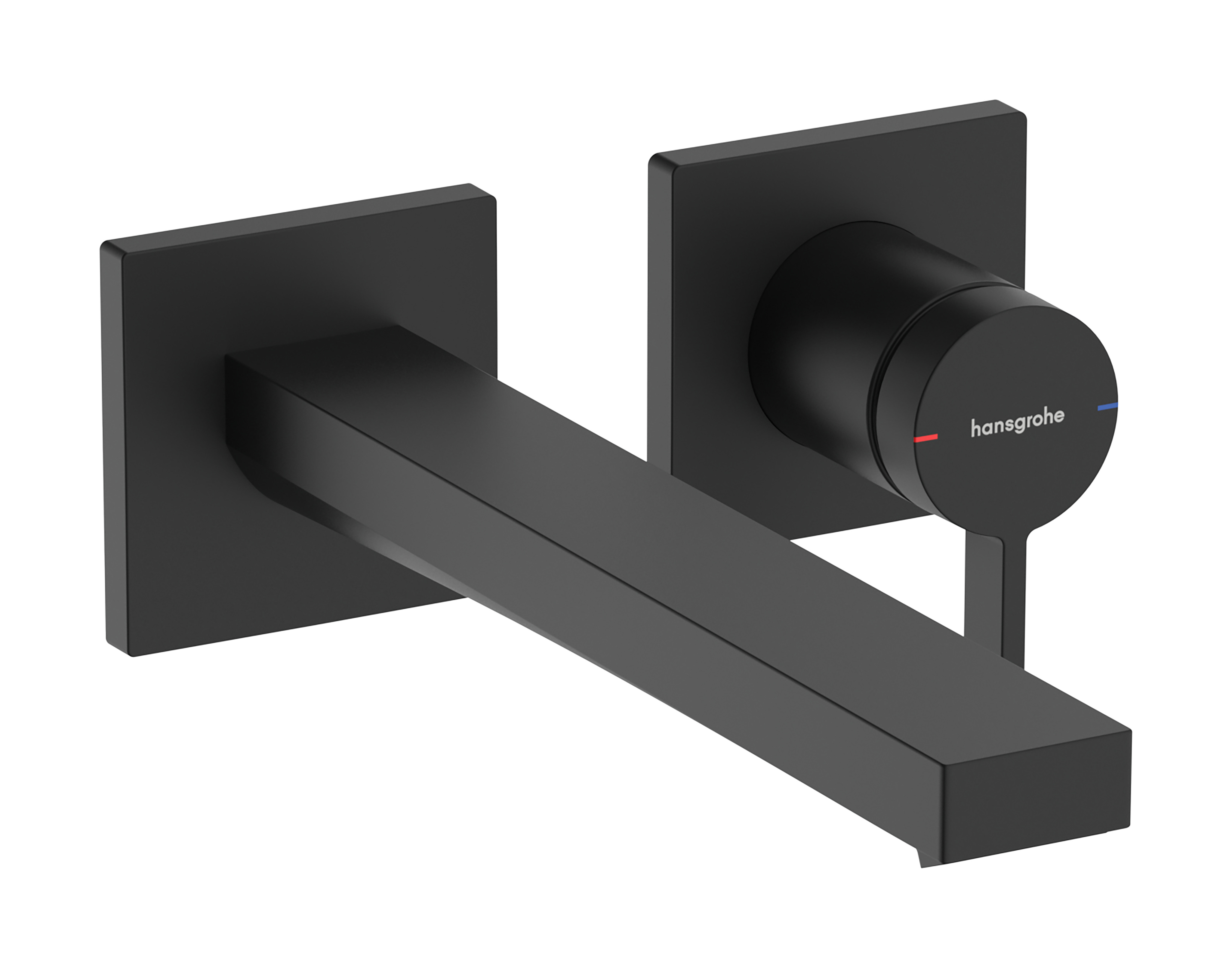 Hansgrohe Tecturis E Eéngreeps wastafelkraan inbouw voor wandmontage met uitloop 22,5 cm, mat zwart