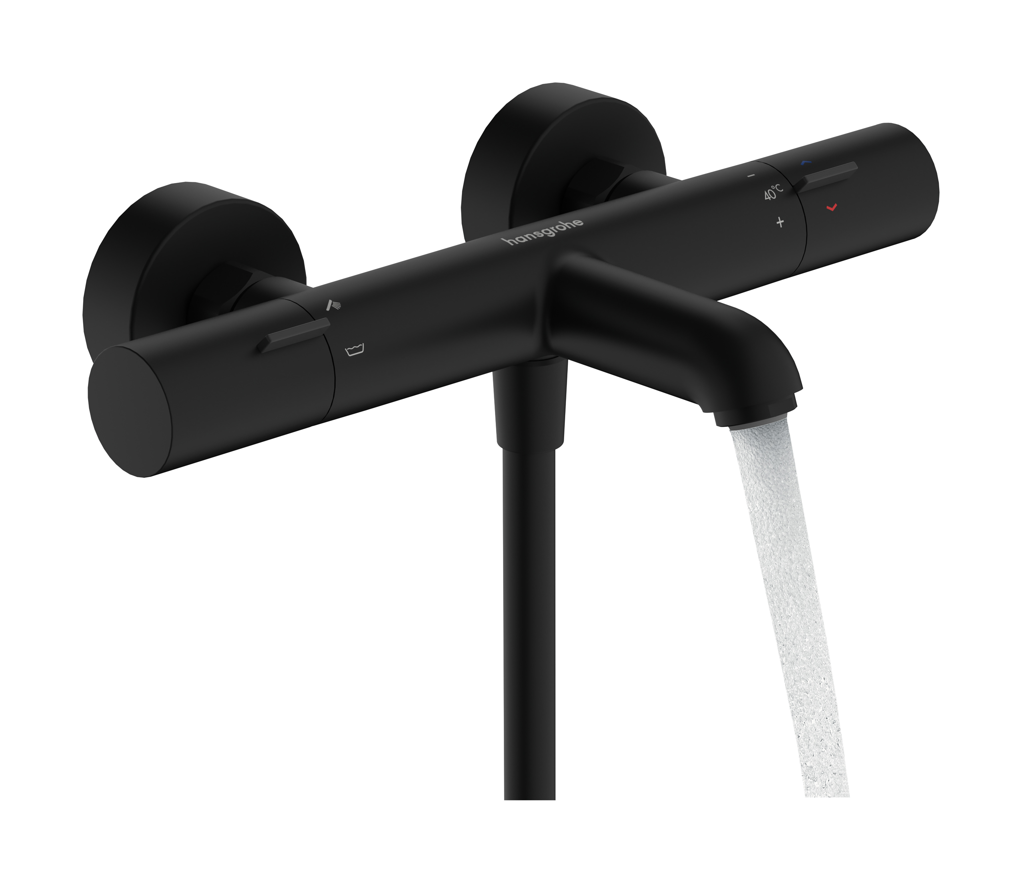 Hansgrohe Ecostat Fine Opbouw badthermostaat, mat zwart