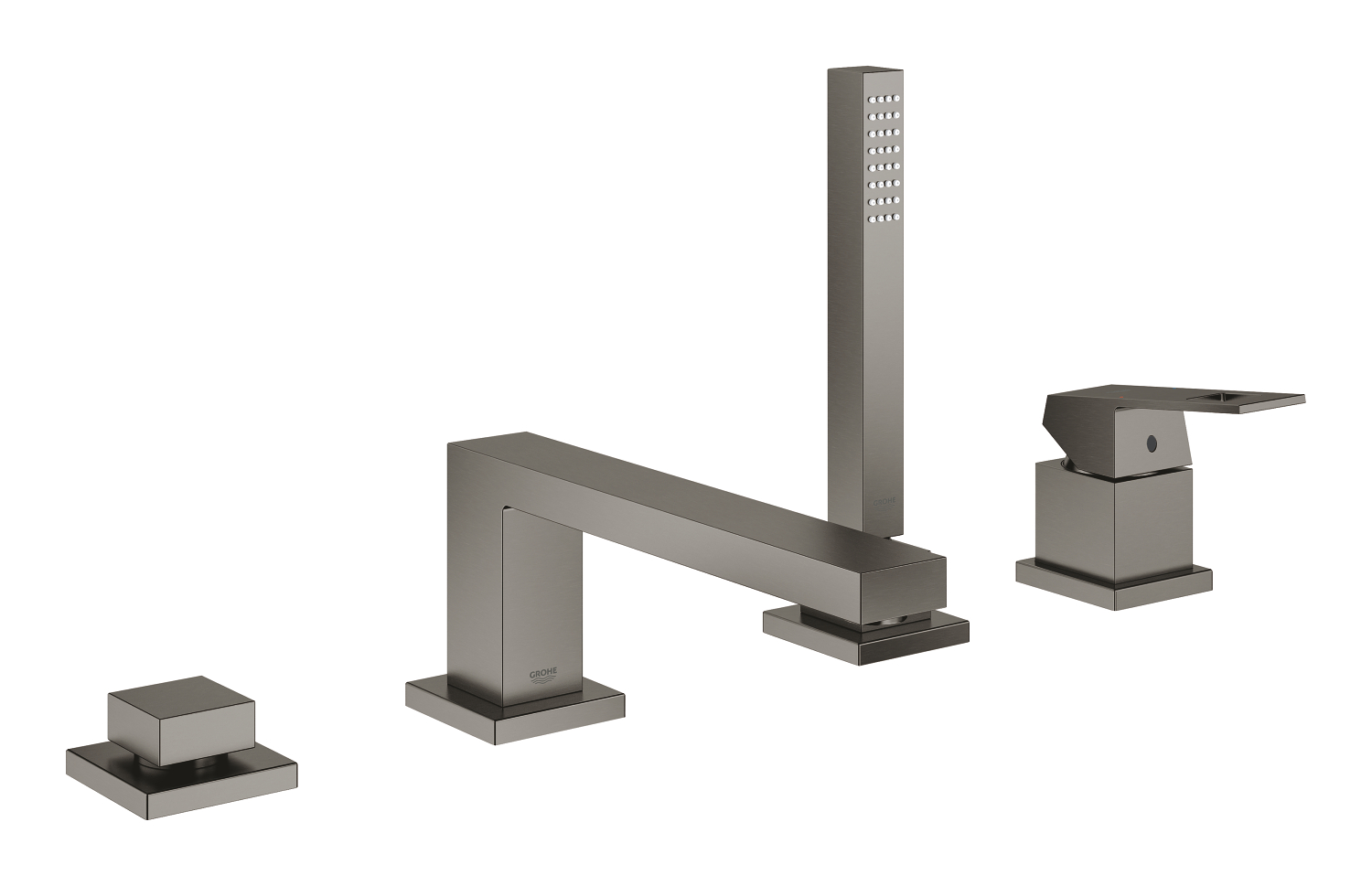 Grohe Badcombinatie  Eurocube Viergats Hard Graphite Geborsteld