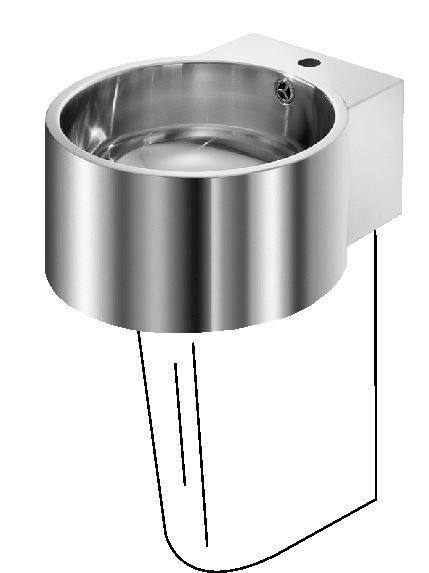 Franke Rondo Waskom 38,5x17 Cm. M/kraangat M/overloop Mat Rvs