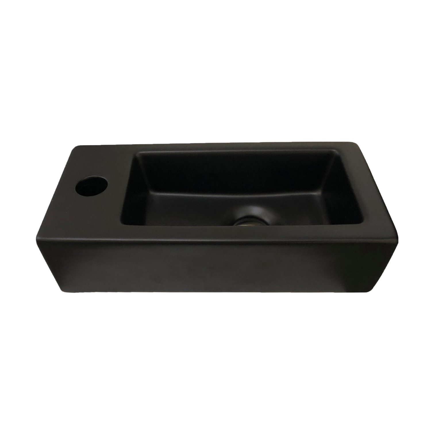 Fontein Best Design Farnetta 37x18x9cm Kraangat Links Mat Zwart