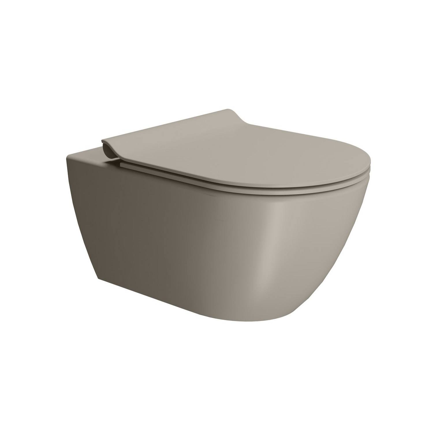 Sapho Wandcloset  Pura Swirlflush Hangend 55x36 cm Mat Bruin (excl. zitting)