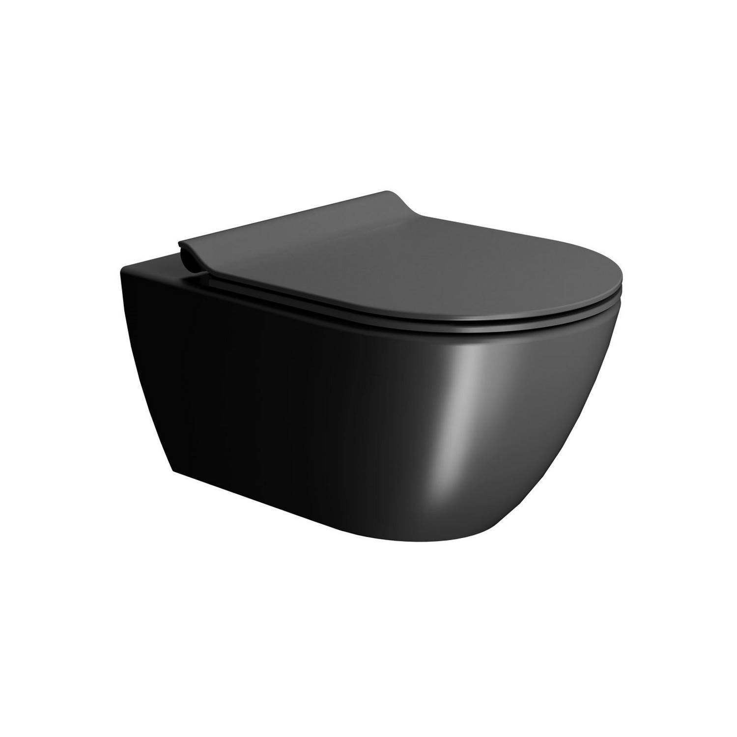 Sapho Wandcloset  Pura Swirlflush Hangend 55x36 cm Mat Zwart (excl. zitting)