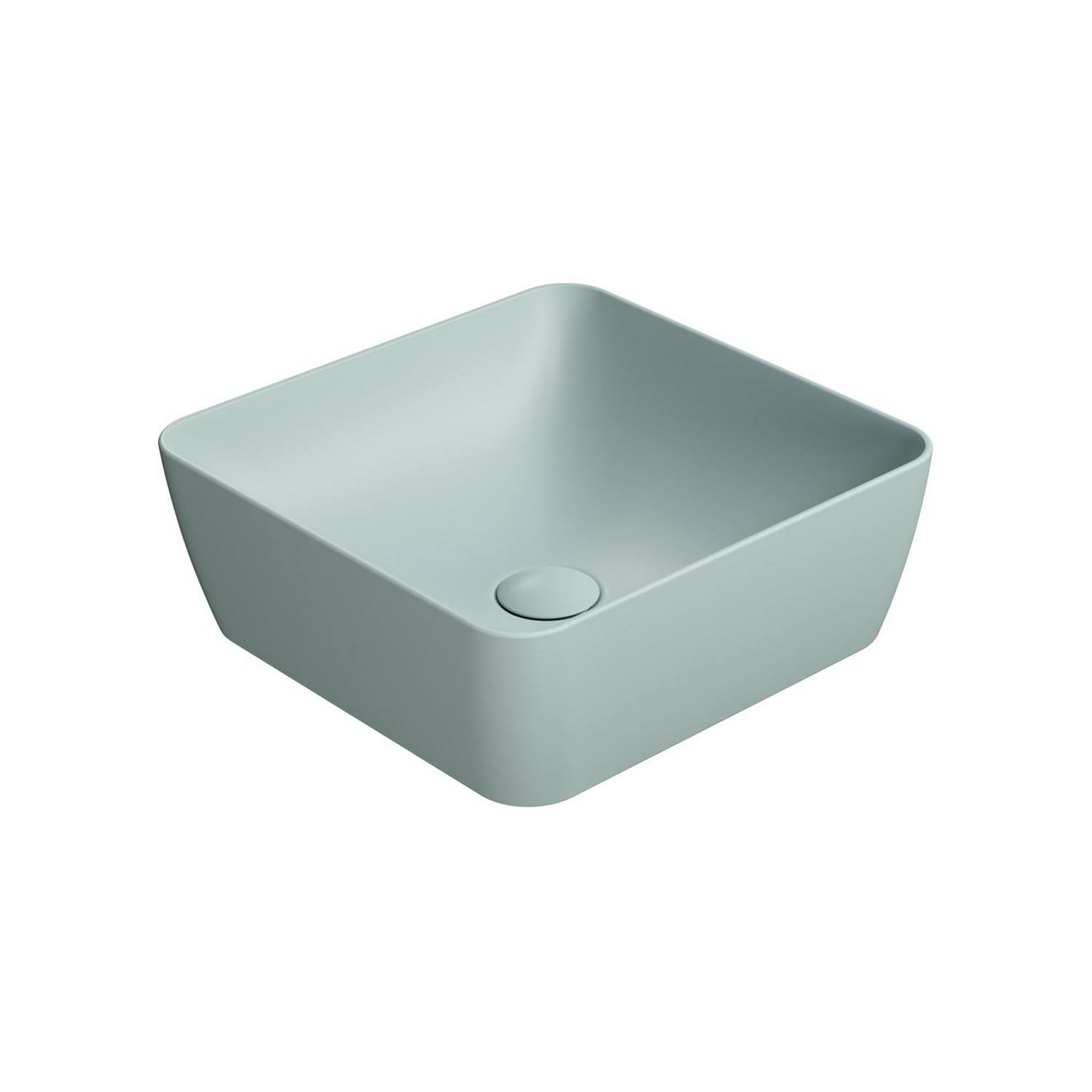 Waskom Sapho Sand Vierkant 38x14 cm Keramiek Mat Aqua Groen