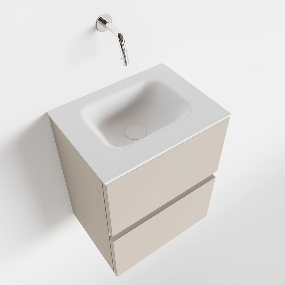 MONDIAZ ADA 40cm toiletmeubel linen. LEX wastafel talc midden zonder kraangat product afbeelding