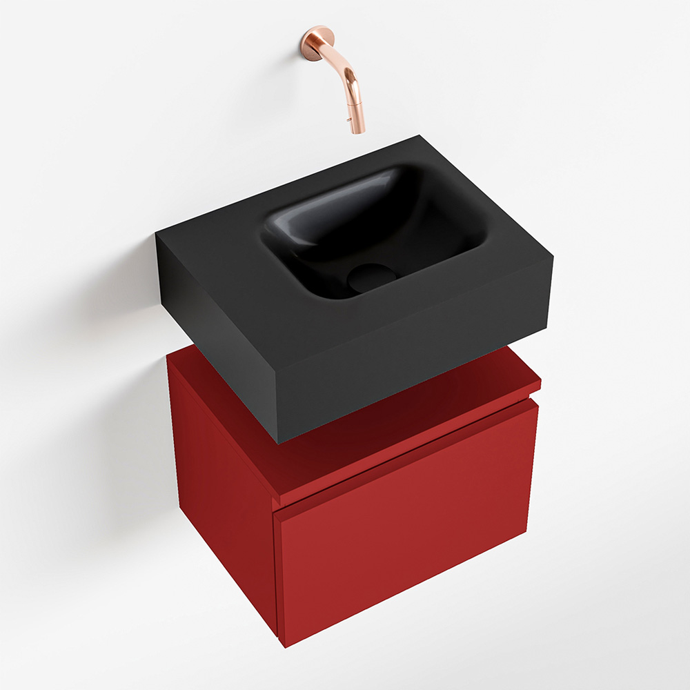 MONDIAZ ANDOR 40cm toiletmeubel fire. LEX 40cm wastafel urban rechts geen kraangat product afbeelding