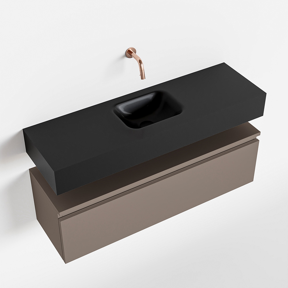 MONDIAZ ANDOR 100cm toiletmeubel smoke. LEX 100cm wastafel urban midden geen kraangat product afbeelding