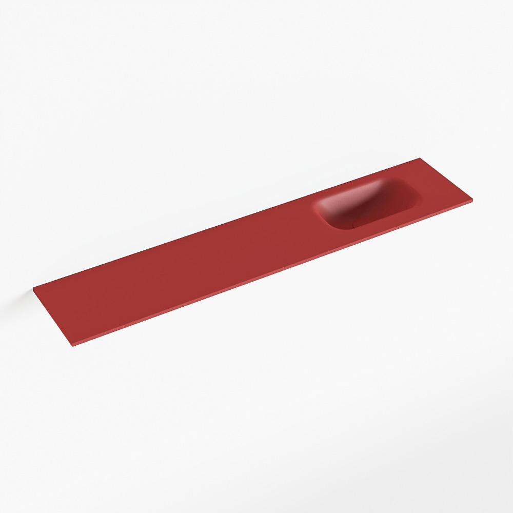 MONDIAZ EDEN Fire solid surface inleg wastafel voor toiletmeubel 110cm. Positie wasbak rechts product afbeelding