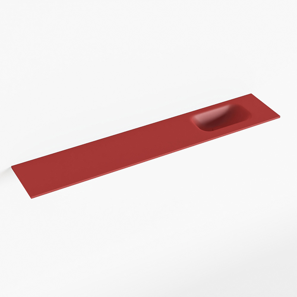 MONDIAZ EDEN Fire solid surface inleg wastafel voor toiletmeubel 120cm. Positie wasbak rechts