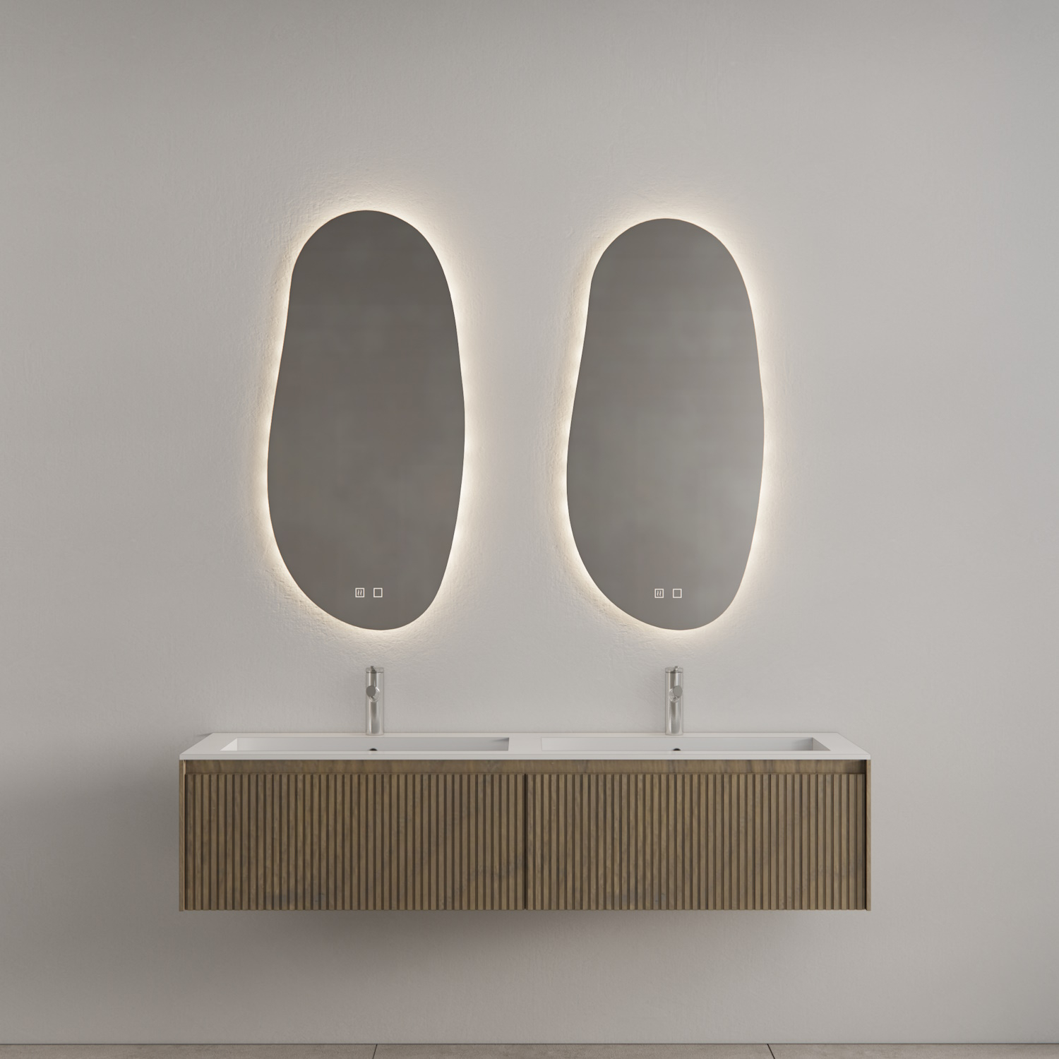 Badkamermeubel Gliss Design Timotheus 180 cm Ash Grey (Keuze Wastafel)