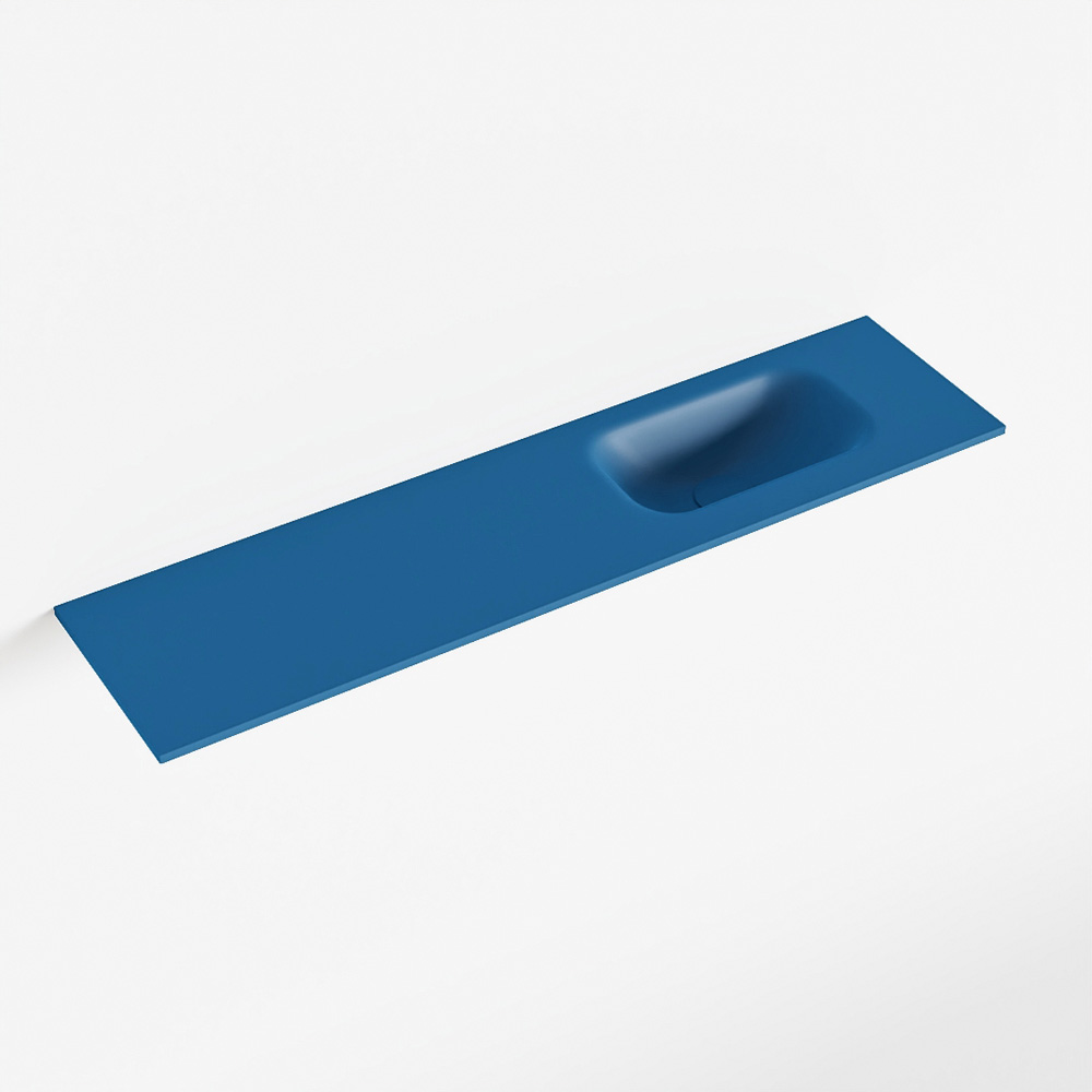 MONDIAZ EDEN Jeans solid surface inleg wastafel voor toiletmeubel 90cm. Positie wasbak rechts