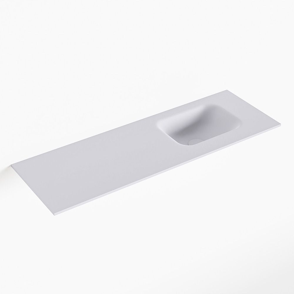 MONDIAZ LEX Cale solid surface inleg wastafel voor toiletmeubel 90cm. Positie wasbak rechts