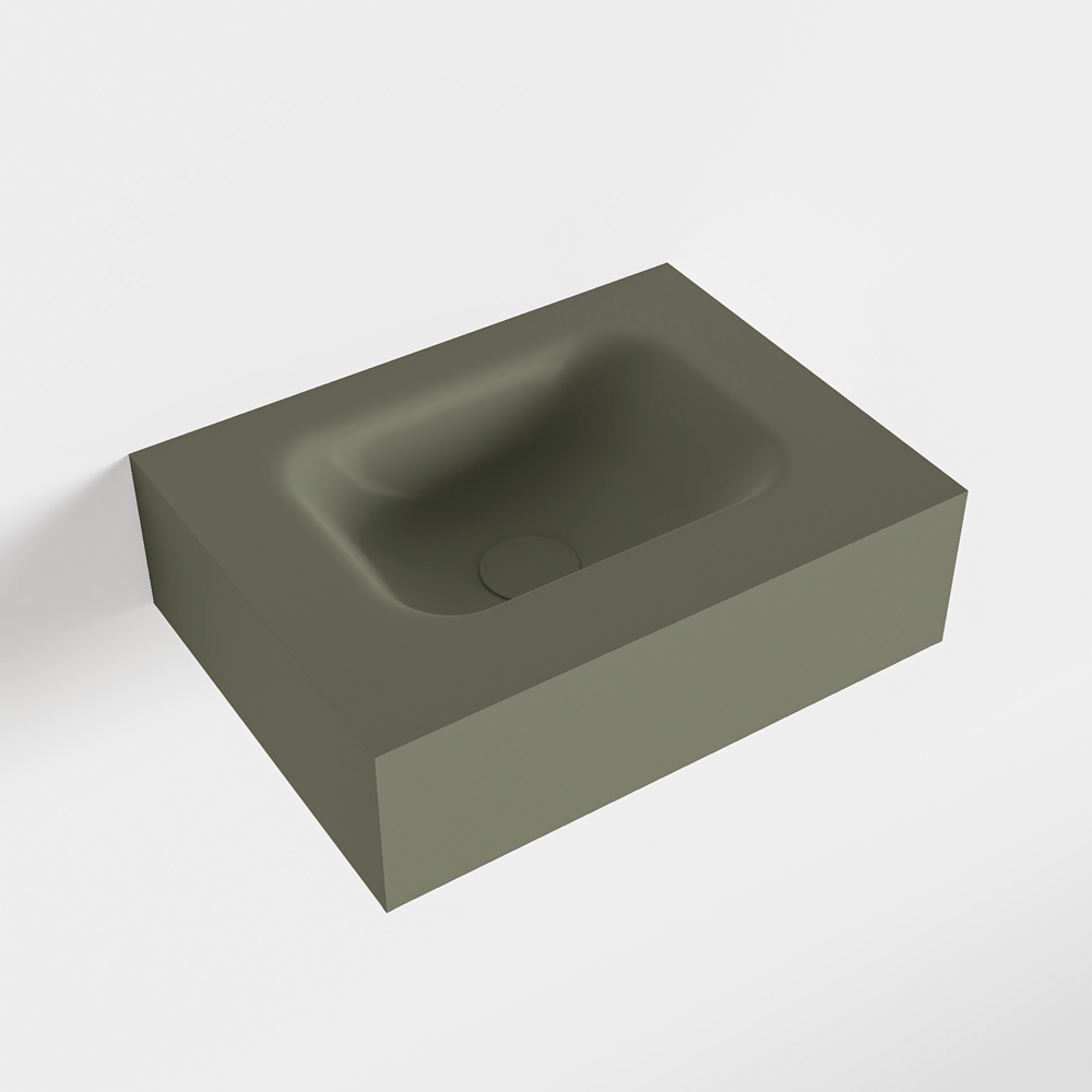MONDIAZ LEX Army vrijhangende solid surface wastafel 40cm. Positie wasbak midden