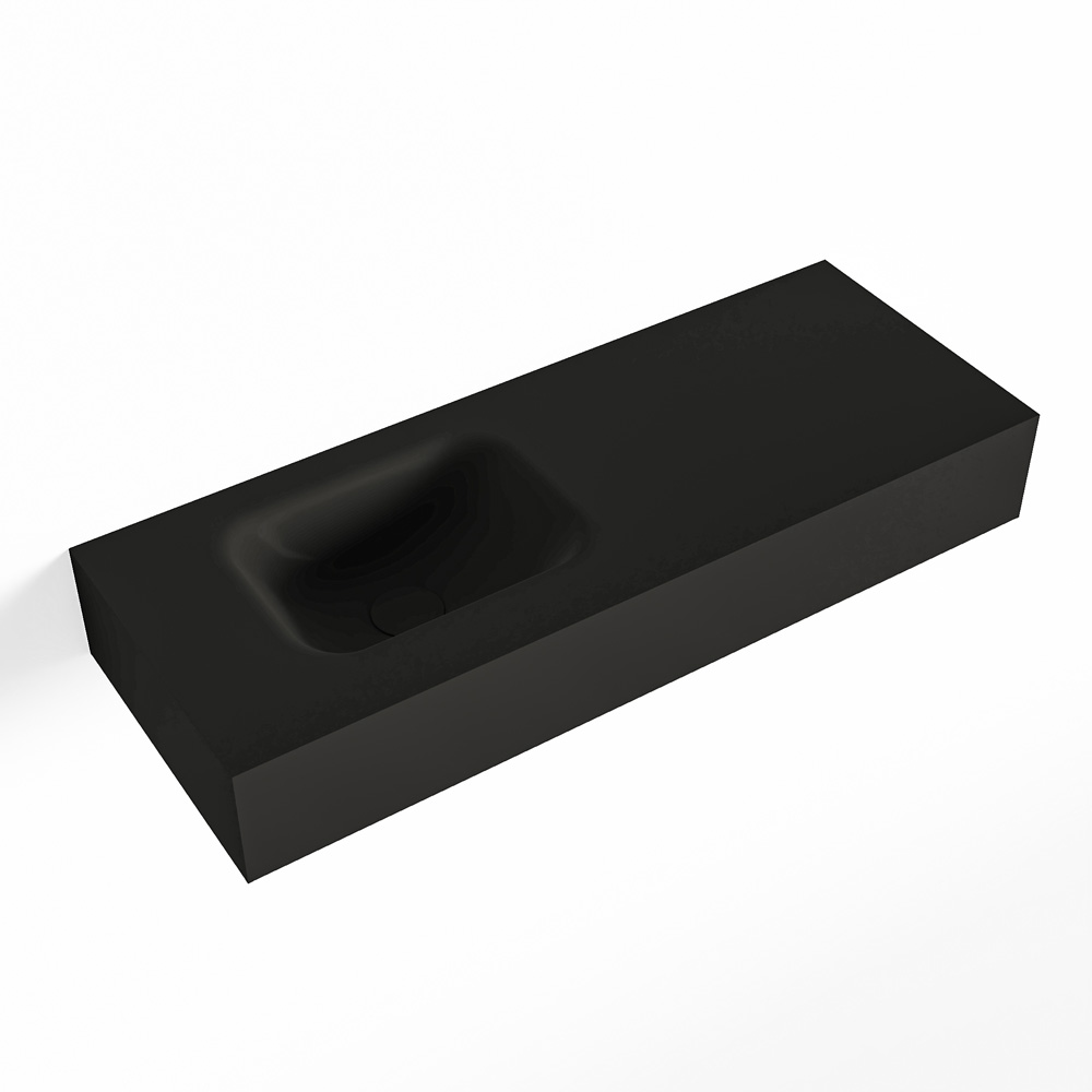 MONDIAZ LEX Urban vrijhangende solid surface wastafel 80cm. Positie wasbak links product afbeelding