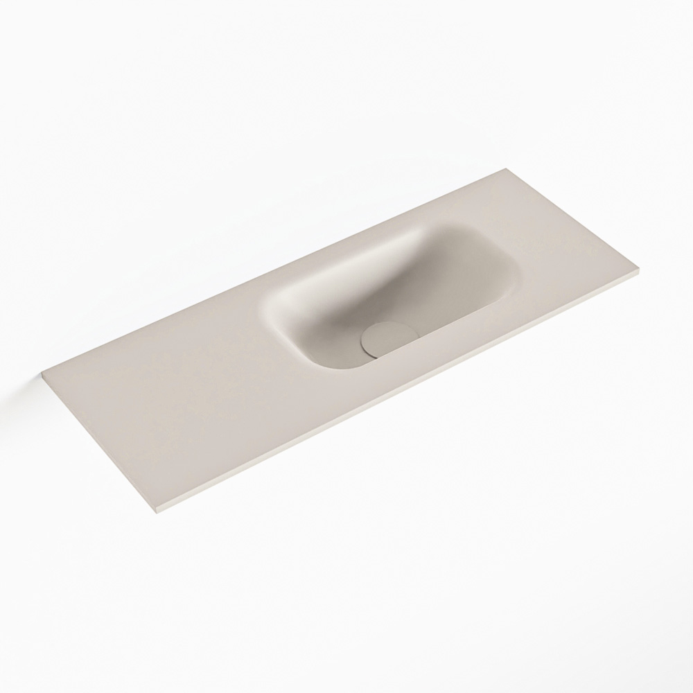 MONDIAZ EDEN Linen solid surface inleg wastafel voor toiletmeubel 60cm. Positie wasbak rechts