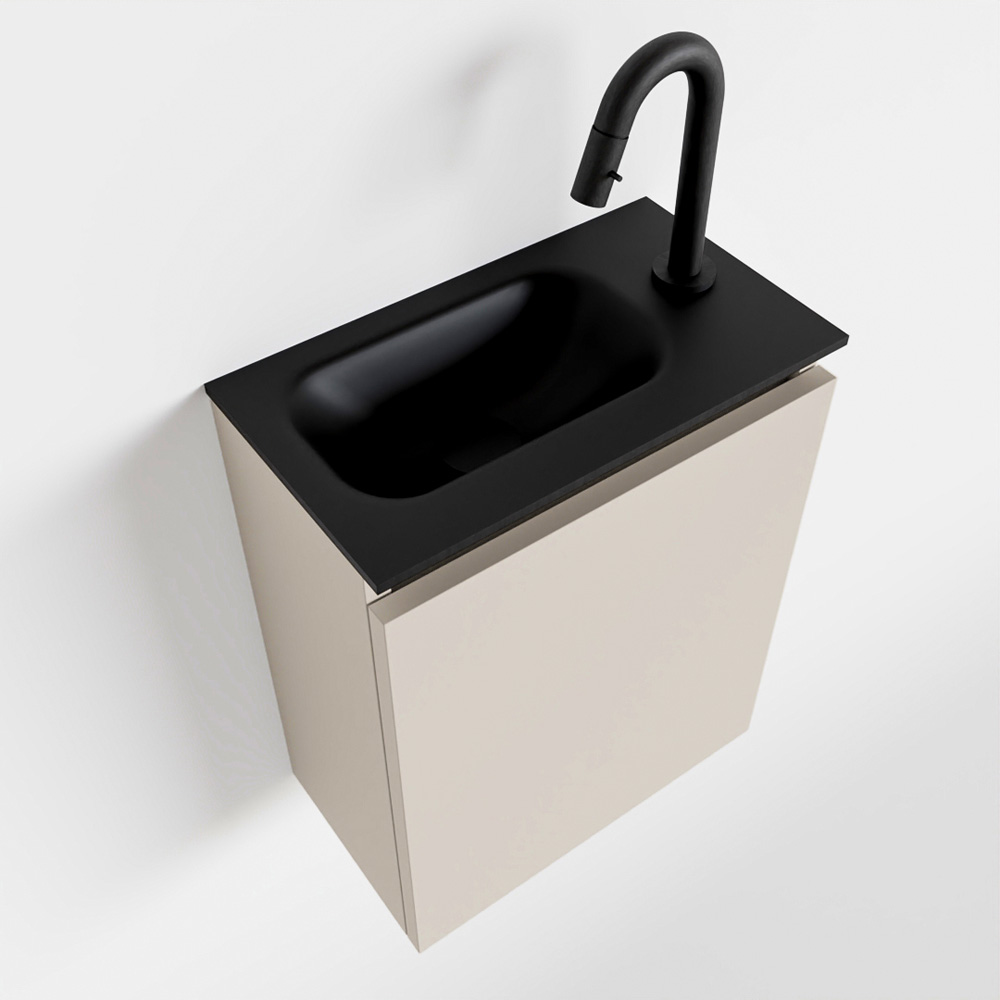 MONDIAZ TURE 40cm toiletmeubel linen. EDEN wastafel urban links 1 kraangat product afbeelding