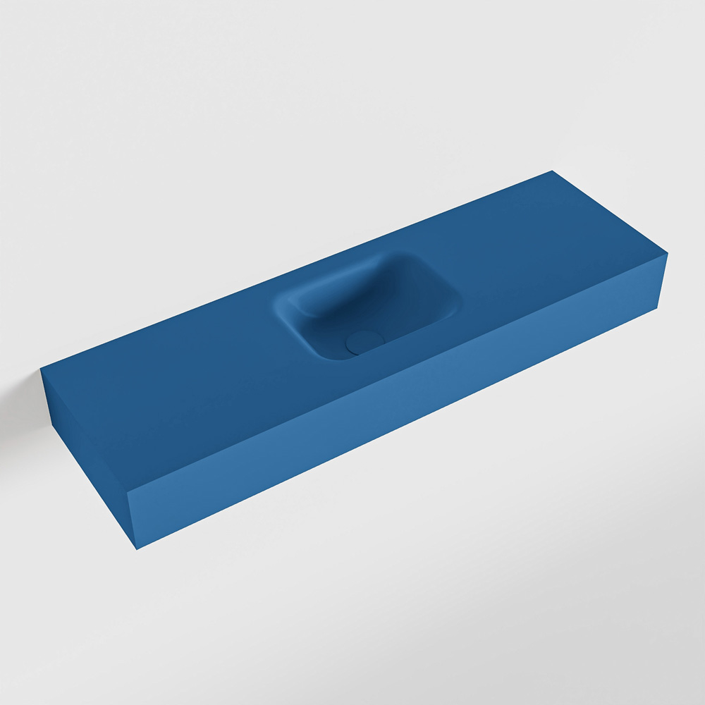 MONDIAZ LEX Jeans vrijhangende solid surface wastafel 100cm. Positie wasbak midden