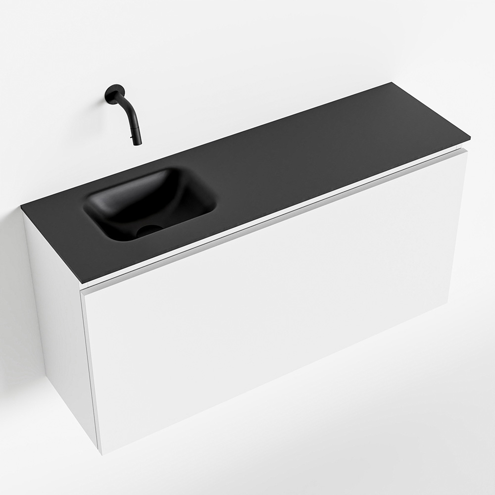 MONDIAZ OLAN 100cm toiletmeubel talc. LEX wastafel urban links geen kraangat product afbeelding