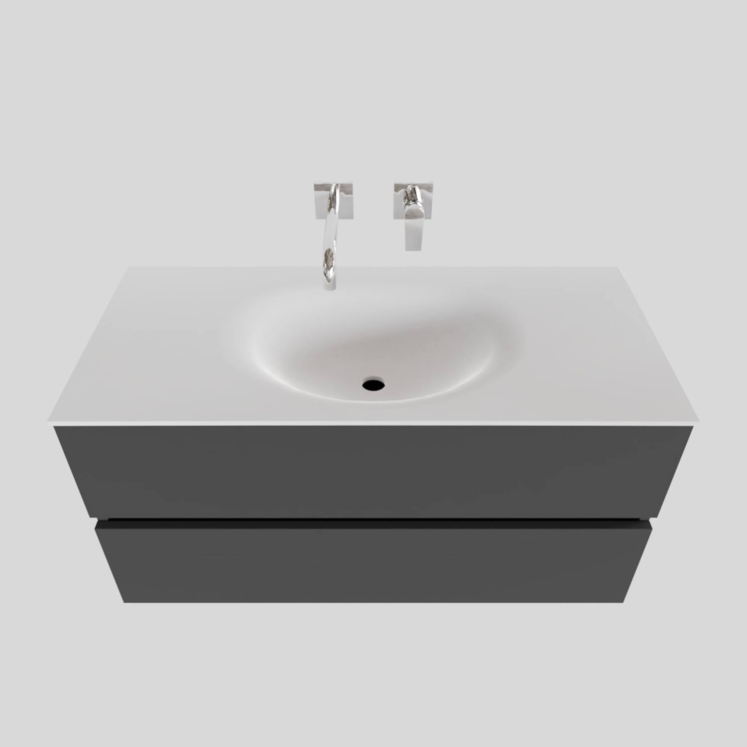 Boss Wessing Badkamermeubel Solid Surface Bws Stockholm 100X46 Cm Midden Mat Antraciet Zonder Kraangat boss wessing kopen in de aanbieding Boss Wessing Badkamermeubel Solid Surface Bws Stockholm 100X46 Cm Midden Mat Antraciet Zonder Kraangat boss wessing kopen in de aanbieding