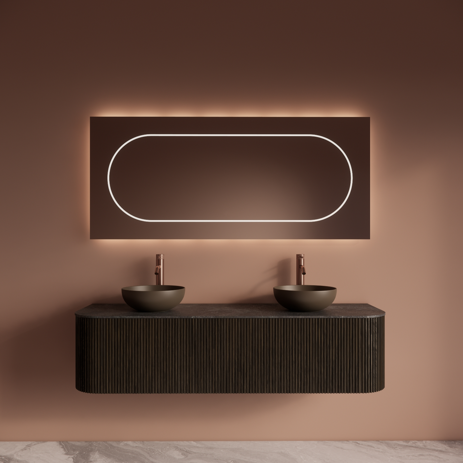 Badkamermeubelset Gliss Design Alluro 160 cm Charcoal afbeelding