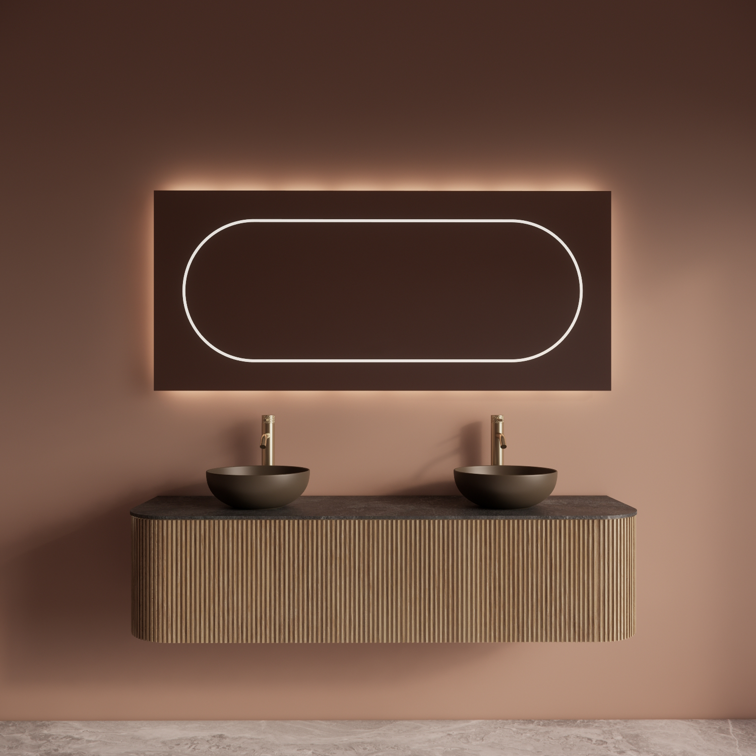 Badkamermeubelset Gliss Design Alluro 160 cm Mist afbeelding