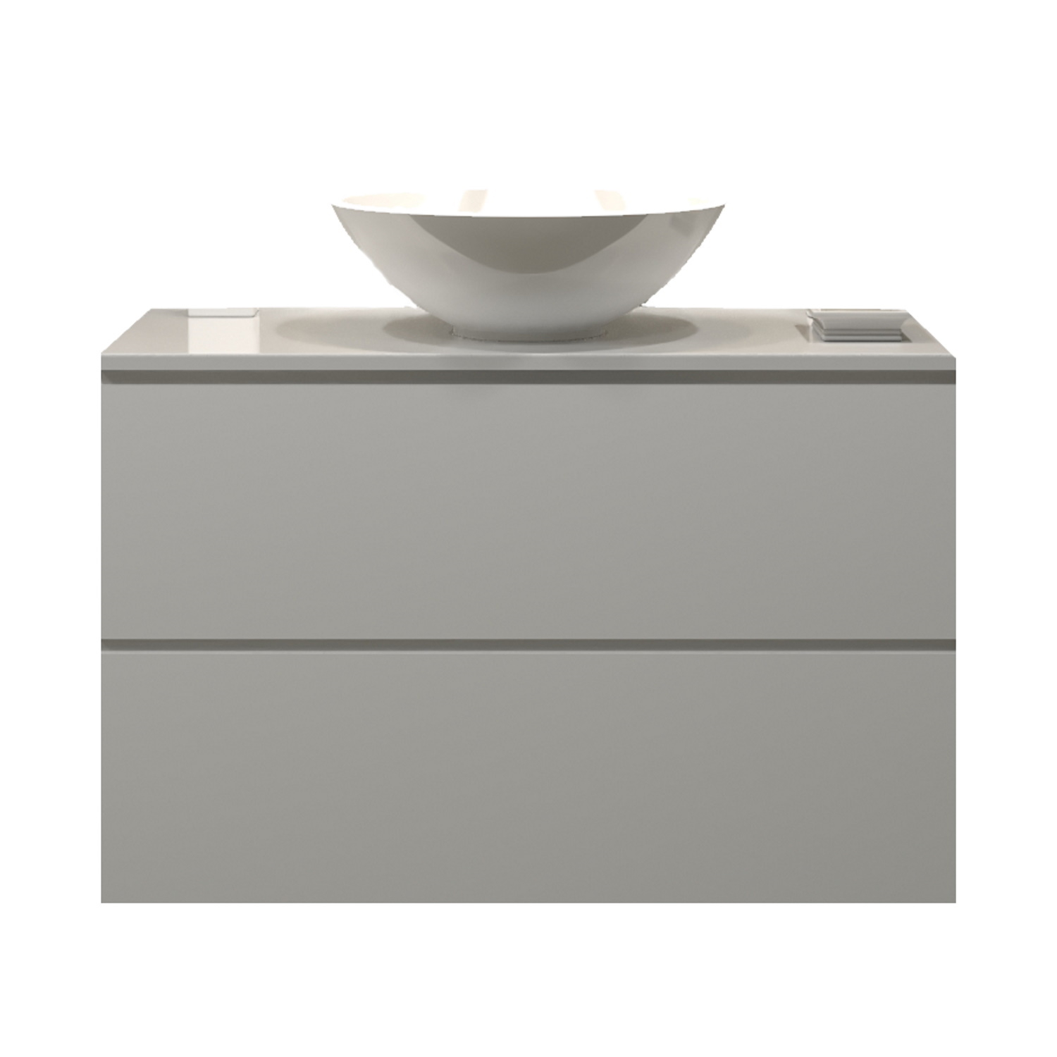 Badkamermeubelset Gliss Hermes 90 cm Mat Wit Met Waskom product afbeelding