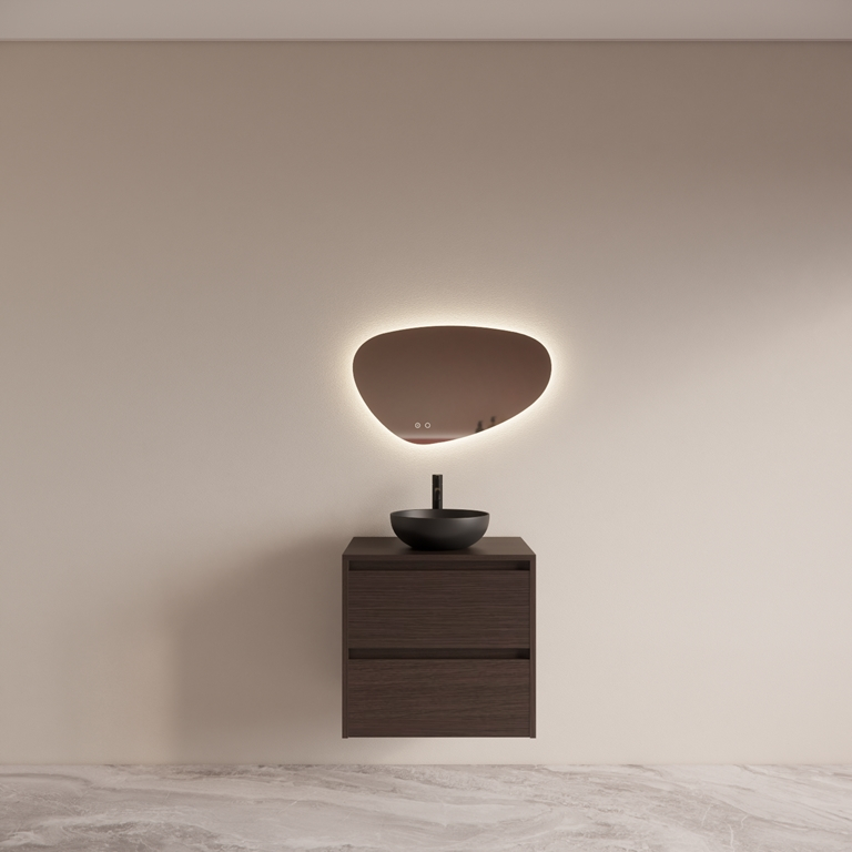 Badmeubelset BWS Riga Met Topplaat 60 cm Bruin Eiken afbeelding