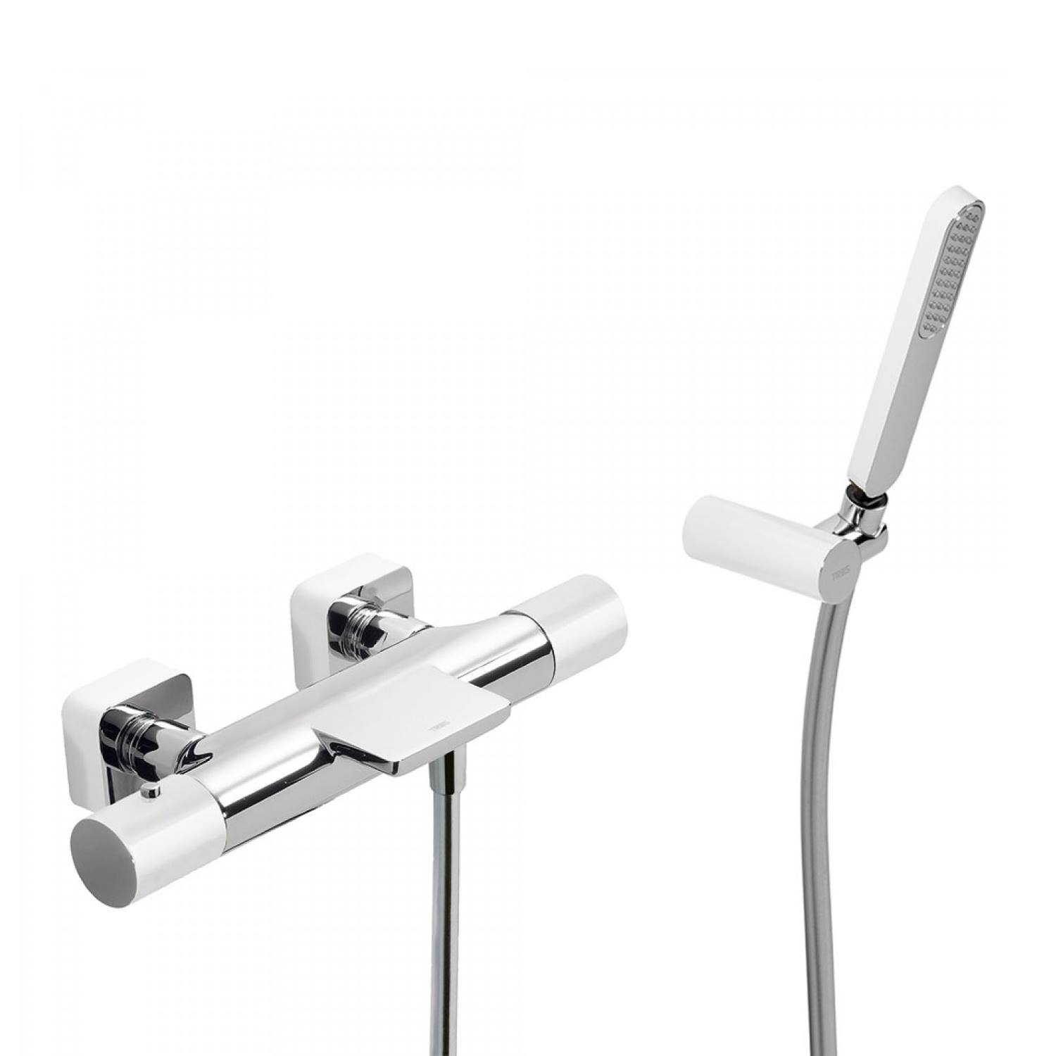 Badthermostaat Tres Loft Colors Waterval met Handdouche 33.2x15.6 cm Rond Wit Chroom Badthermostaat Tres Loft Colors Waterval met Handdouche 33.2x15.6 cm Rond Wit Chroom