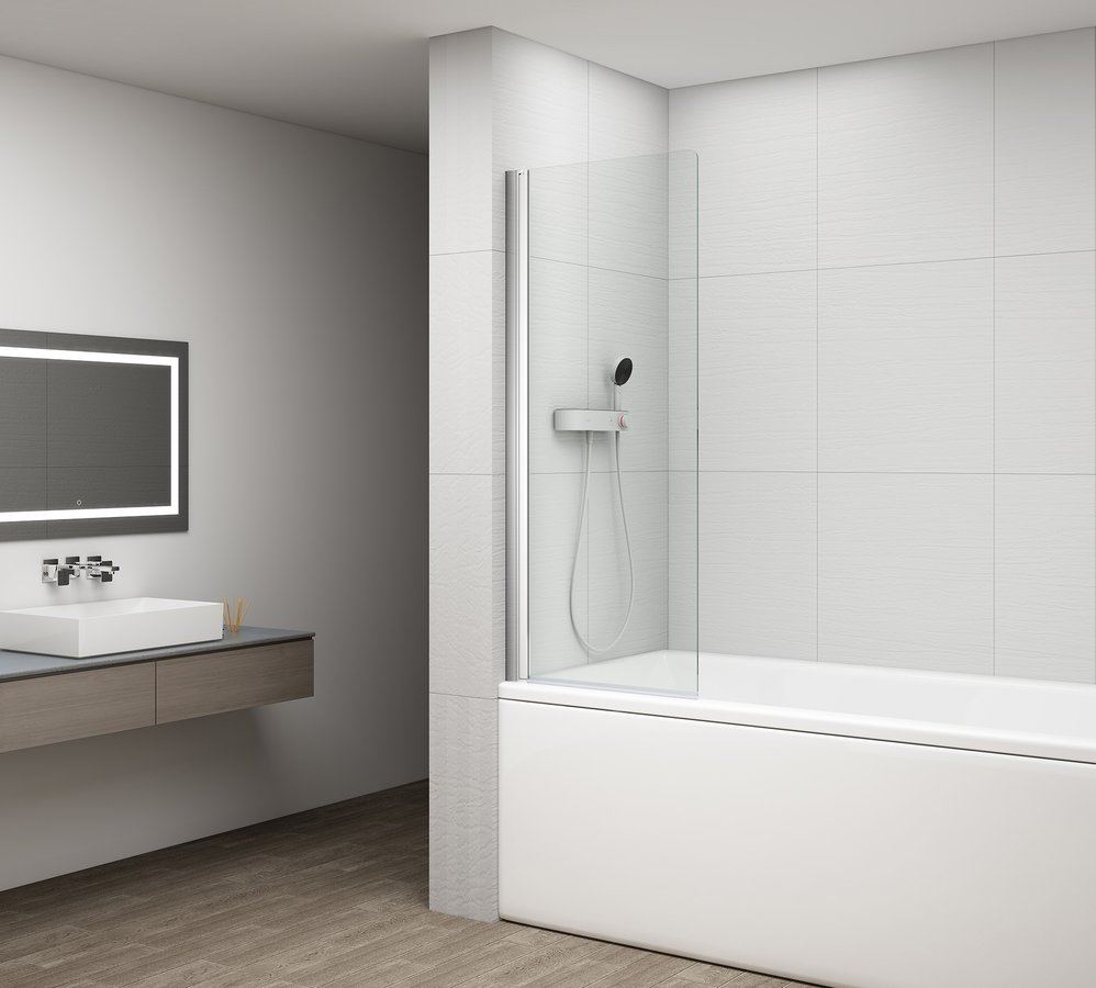 Sapho Badwand Draaibaar  Rota 65 cm Zwart