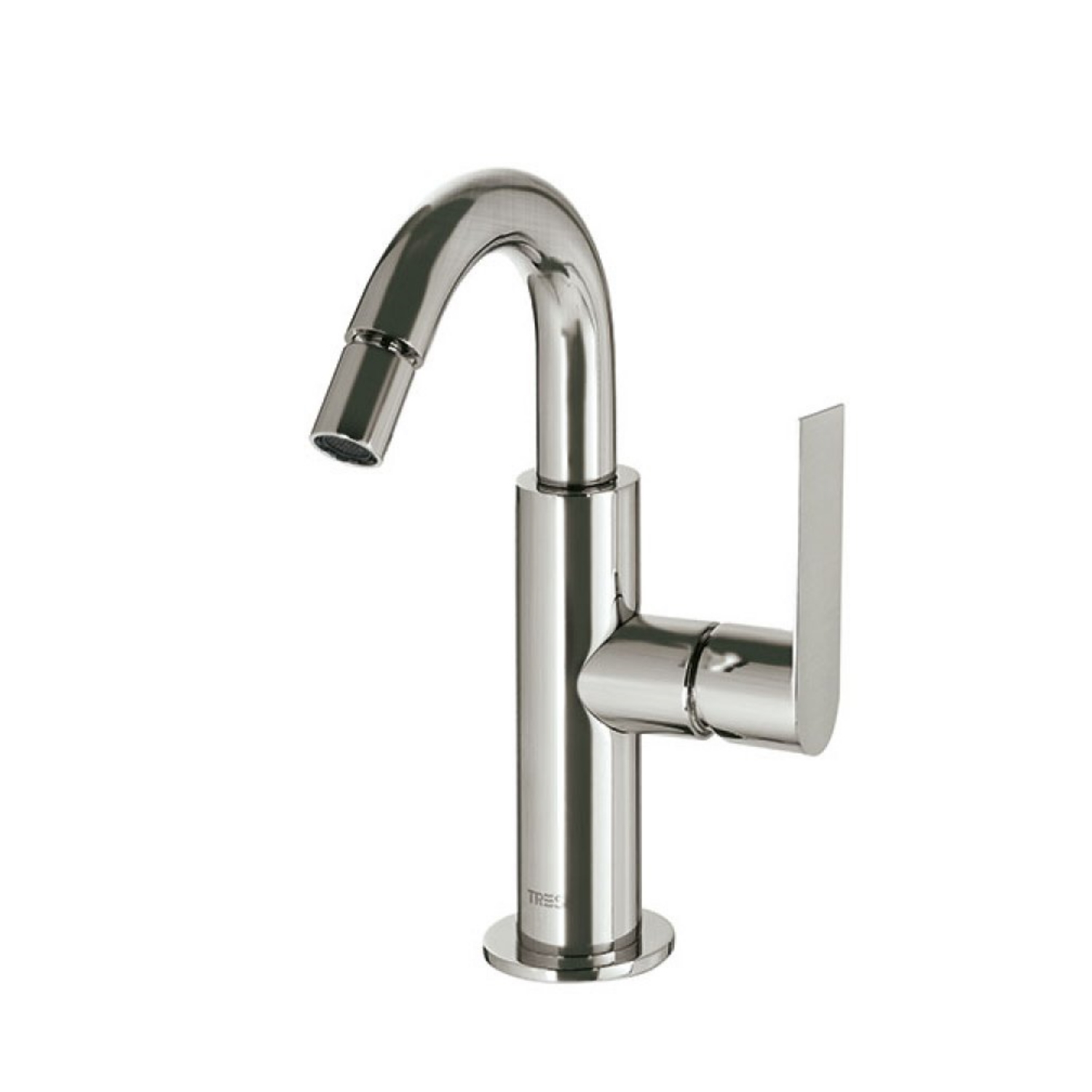 Tres Bidetmengkraan  Loft Colors 1-Hendel Bidet Uitloop Gebogen 16,5 cm Rond RVS