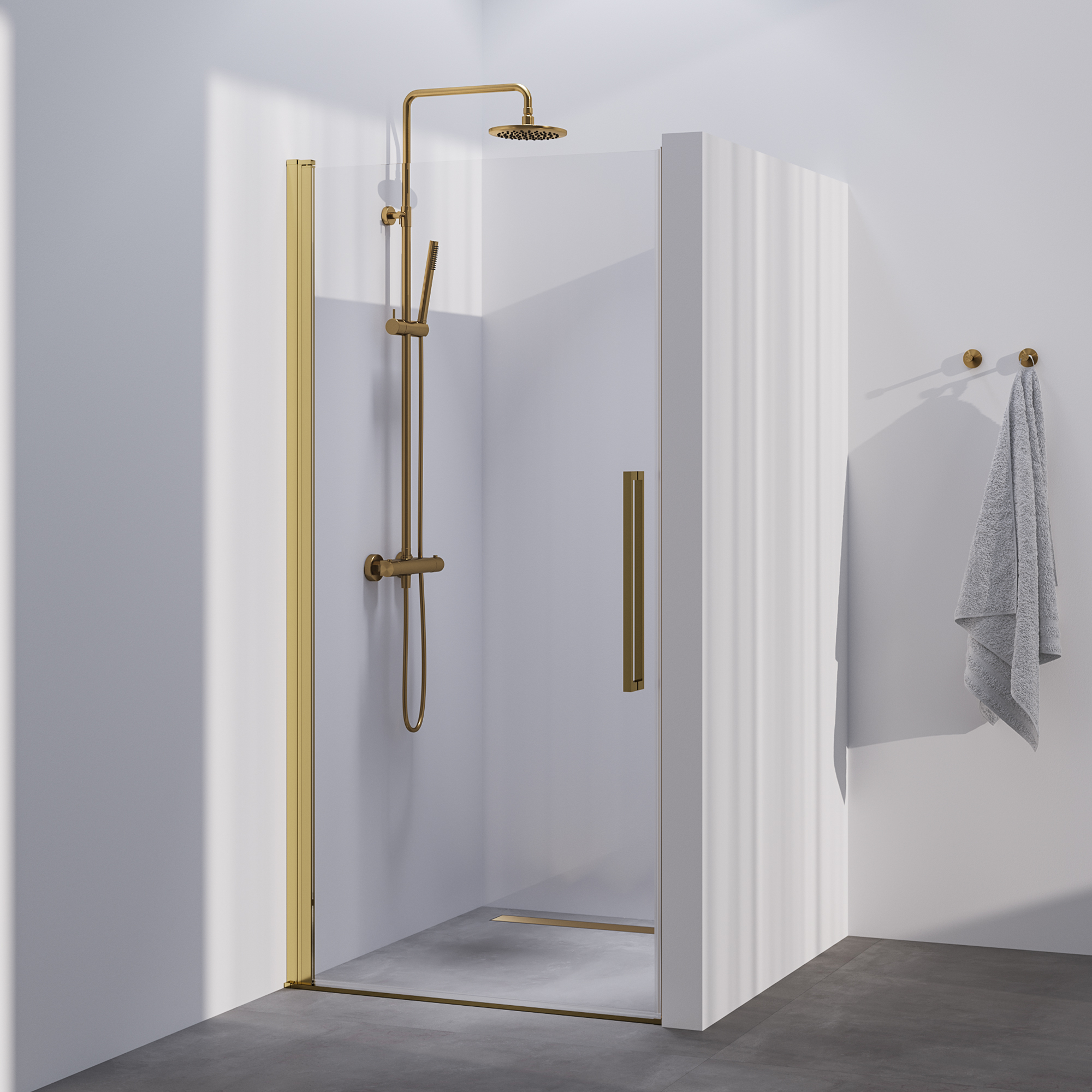 Brauer Season nisdeur model A met draaideur helder glas 60x200 omkeerbaar incl. glascoating Season-Goud