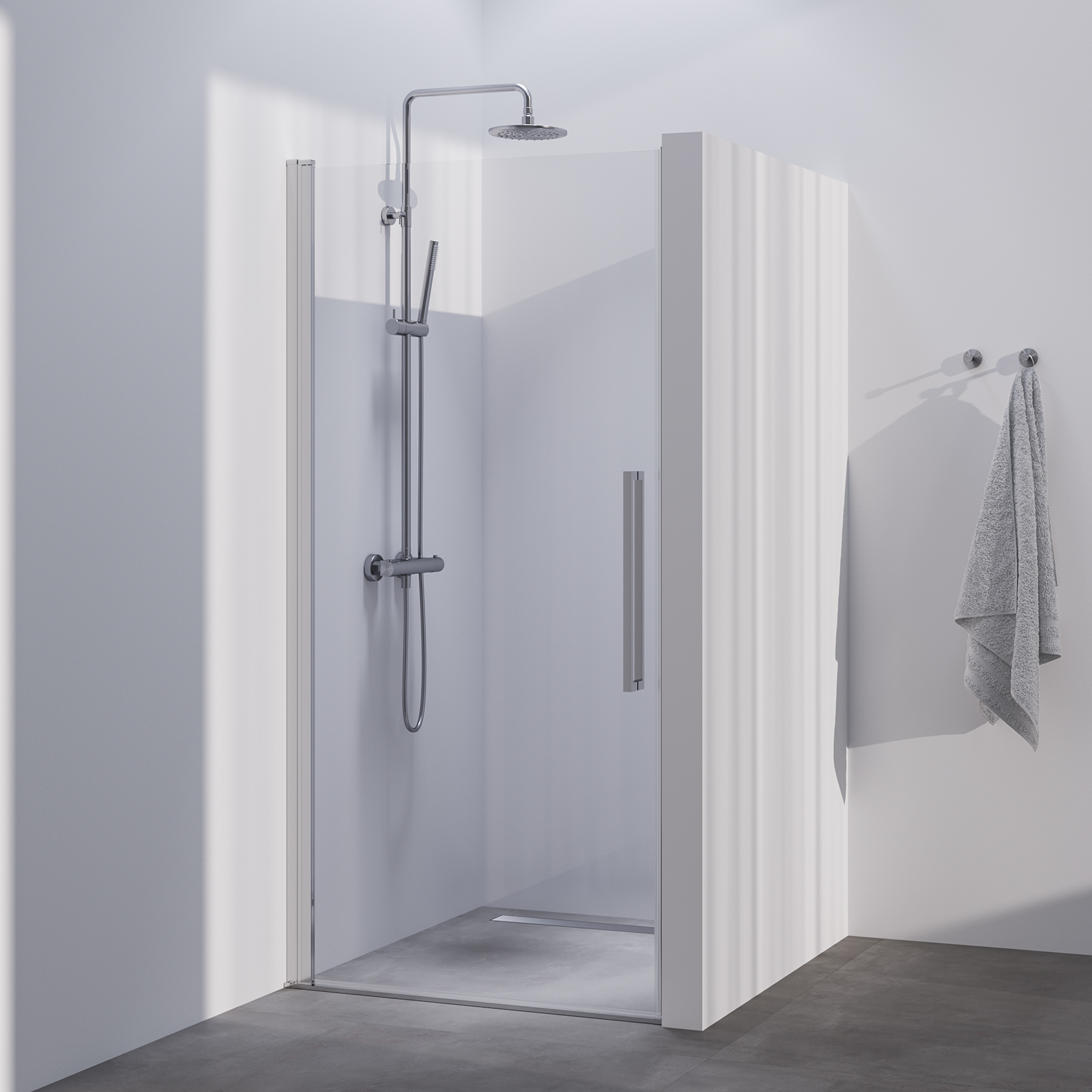 Brauer Season nisdeur model A met draaideur helder glas 90x200 omkeerbaar incl. glascoating Season-RVS-kleurig