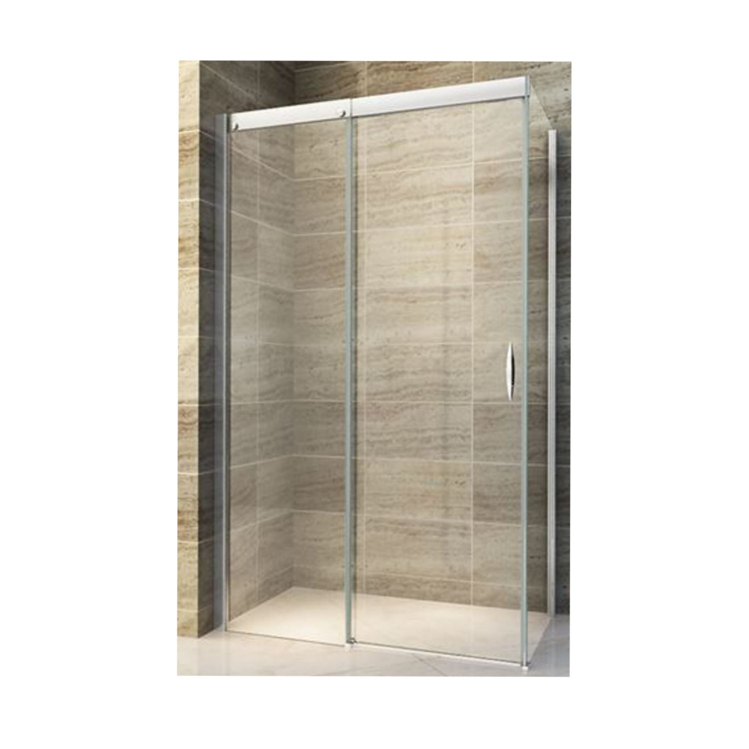 BWS Douchecabine Softclose 2.0 100x80 cm met Schuifdeur en Zijwand 8mm Aluminium NANO Coating