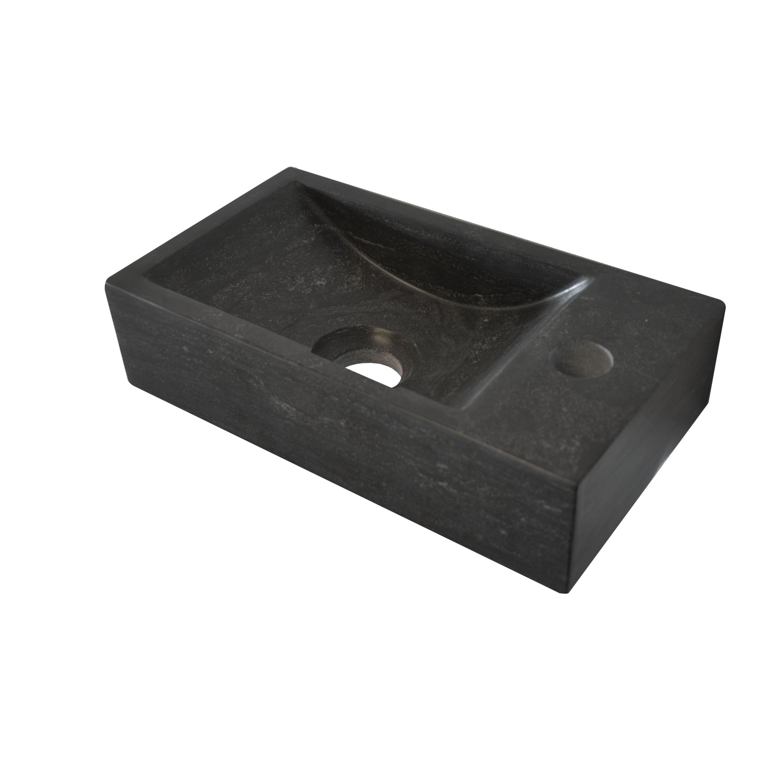 BWS Hardsteen Fontein Zwart 36x18x9 cm (Kraangat Rechts)