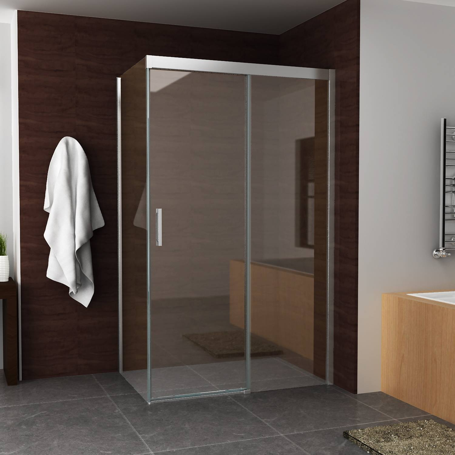 Boss & Wessing BWS Zijwand voor Schuif Nisdeur 90x200 cm 8mm NANO Glas