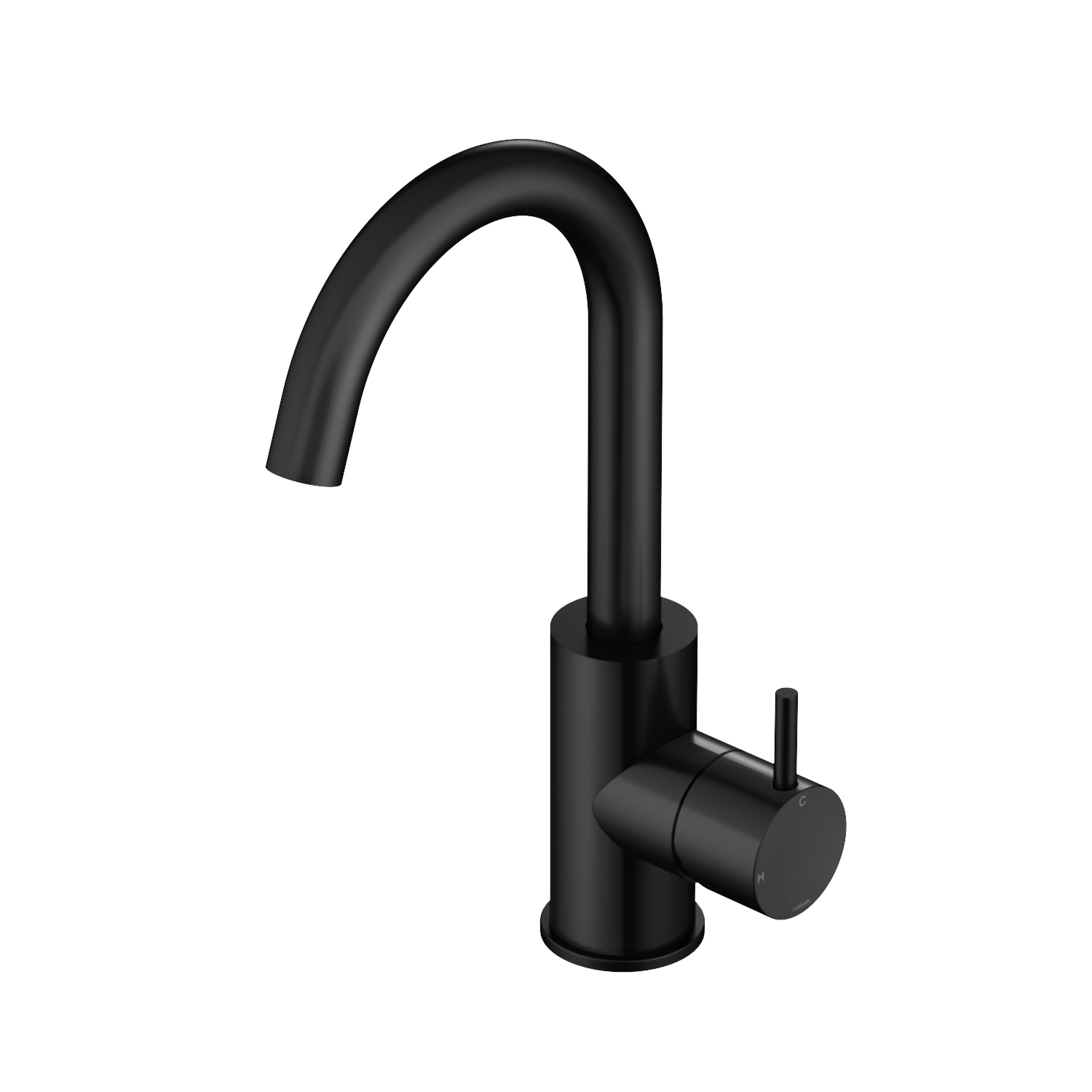 Wastafelmengkraan Hotbath Cobber 1-hendel Gebogen 27.8 cm Mat Zwart afbeelding