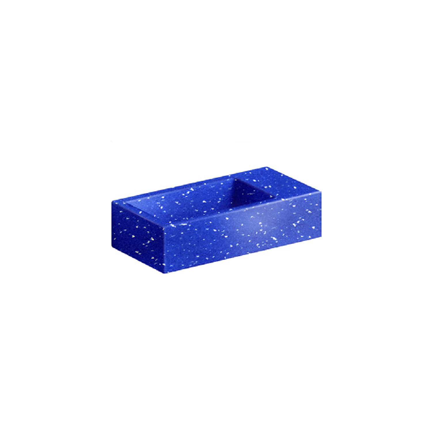 Fontein Clou Flush 3 Zonder Kraangat 36x18 cm Gerecycled Plastic Blauw Met Gekleurde Snippers