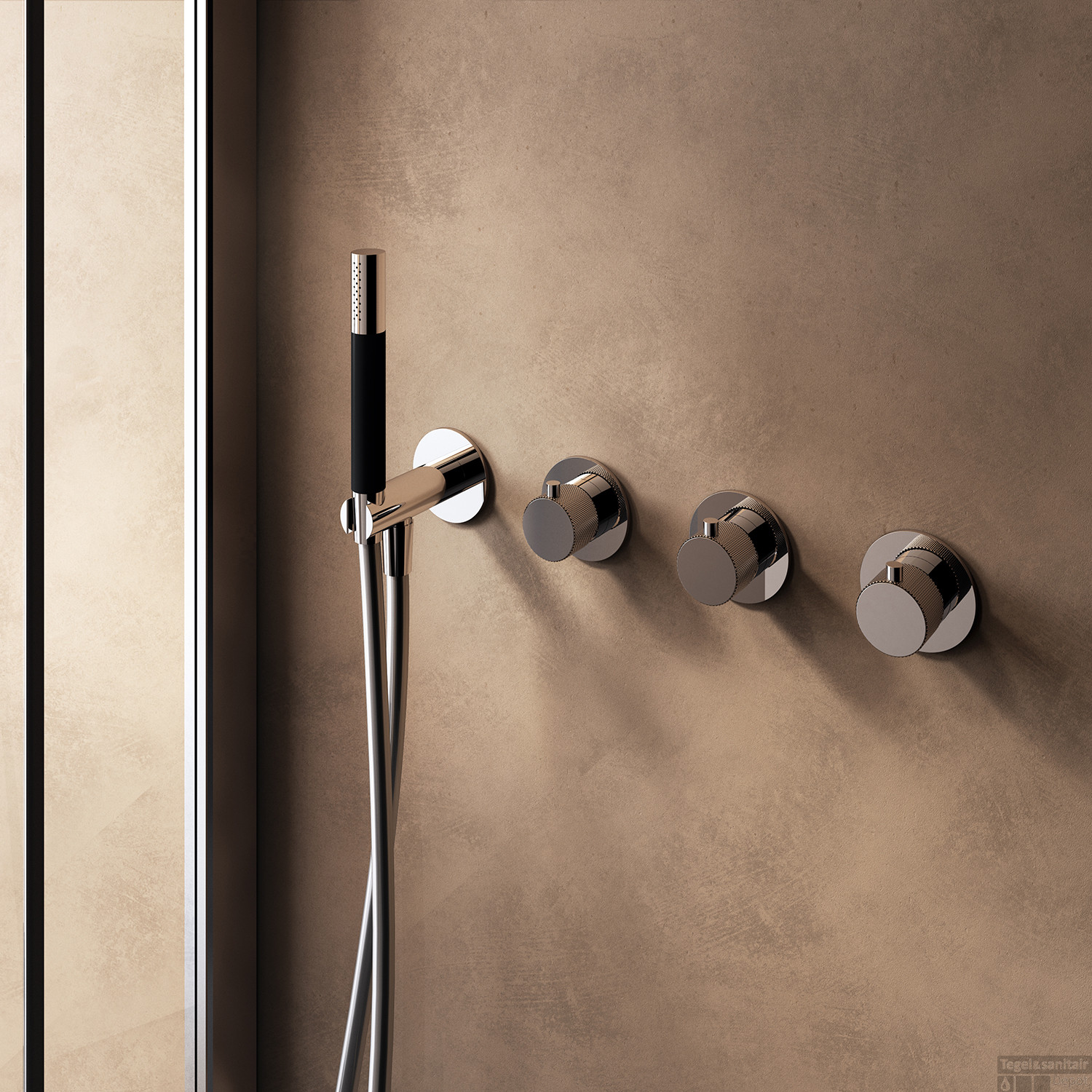 Douche/Badkraan Hotbath Cobber X Inbouw Met 2 Stopkranen Handdouche Chroom