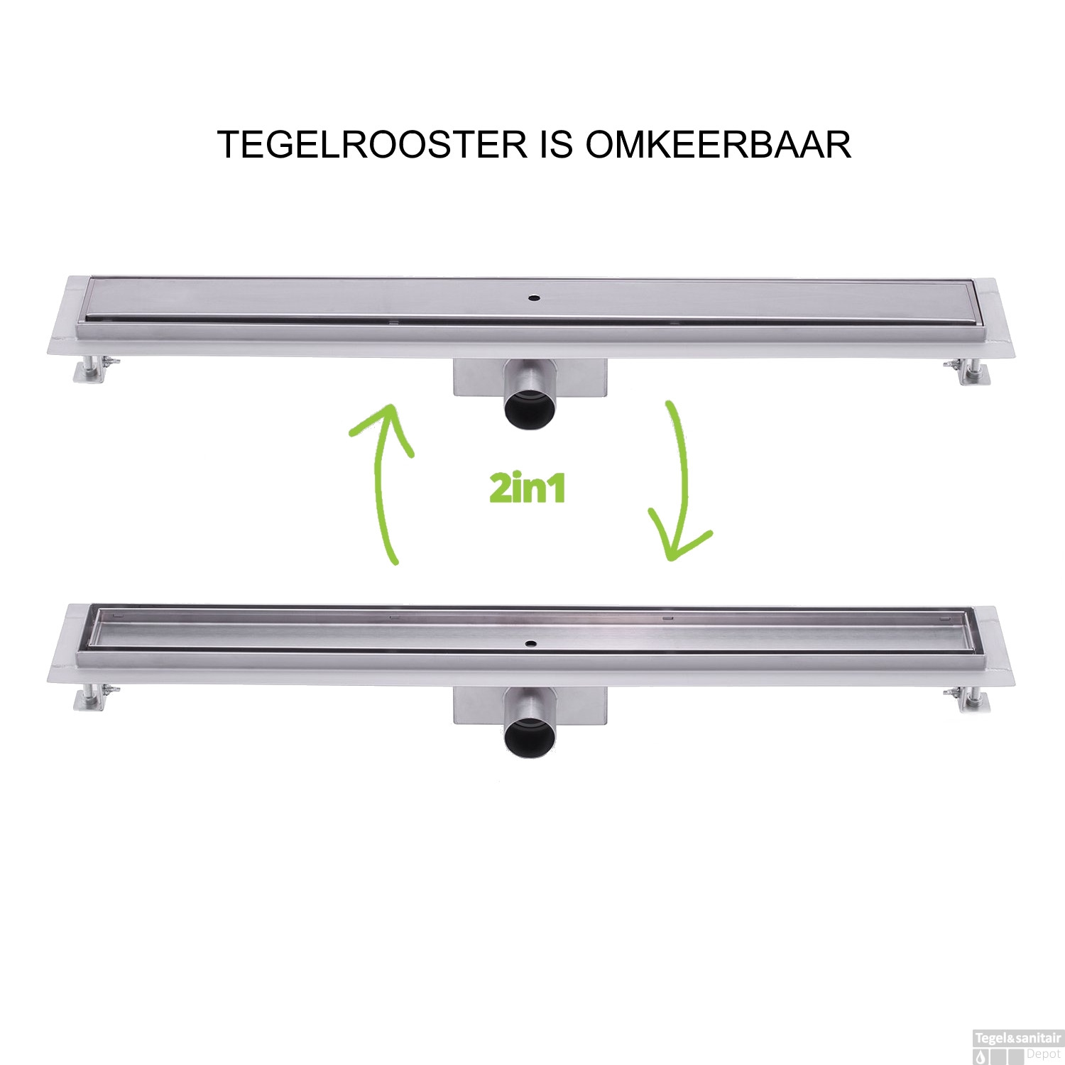 Douchegoot flens uitneembaar sifon 80cm Tegelrooster Tegeldepot.nl