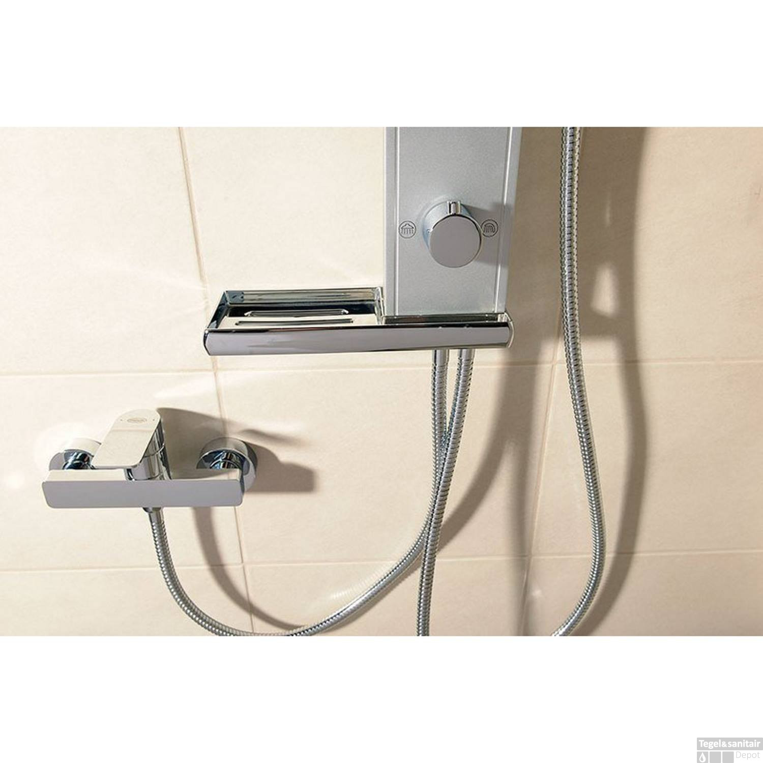 Douchekolom Sapho Rome Aluminium (excl. douchekraan)